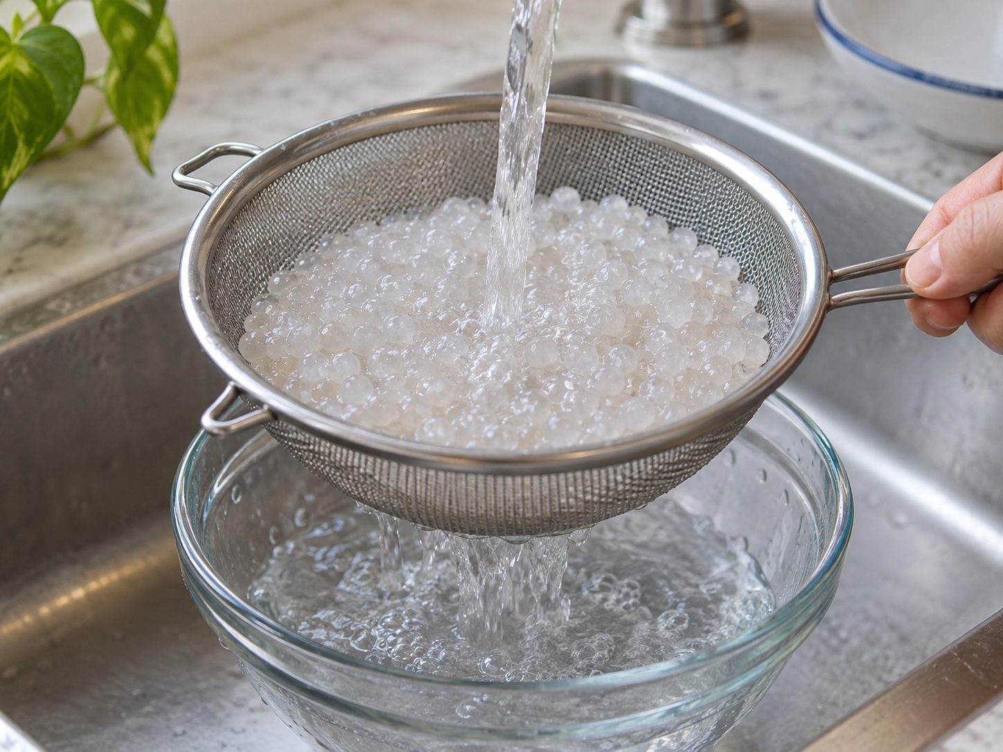 Hong Kong Mango Pomelo Sago — Cool and drain