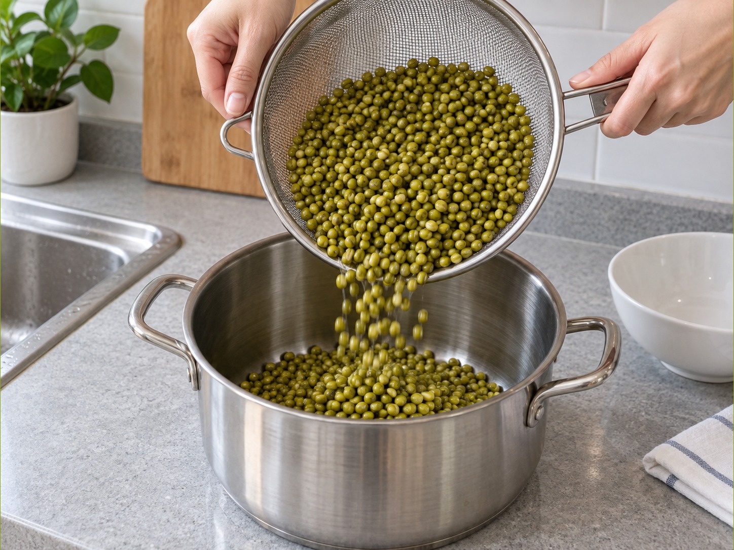 Mung Bean and Kelp Sweet Soup — Discard soaking water; drain beans into the pot