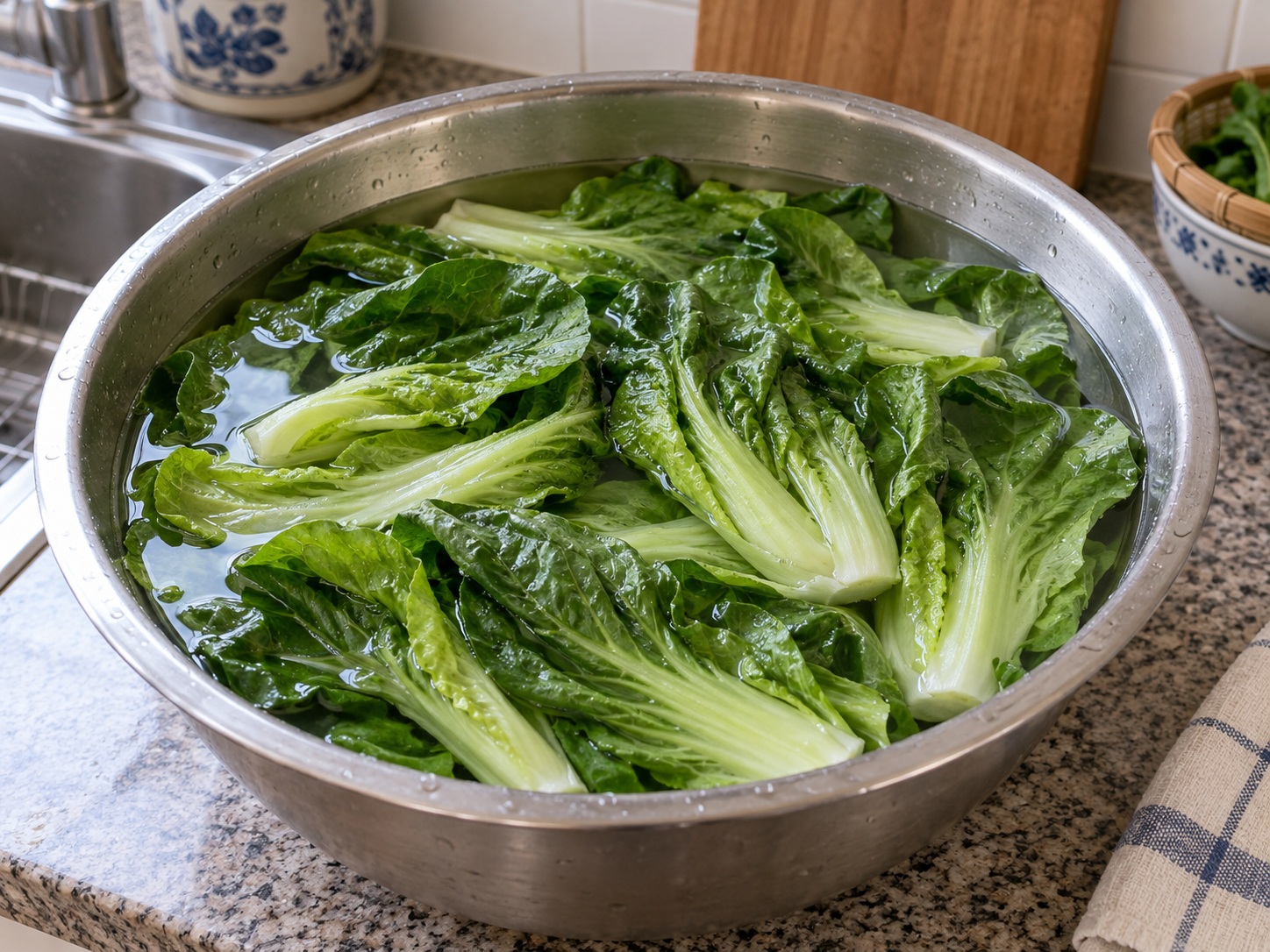 Cantonese na Sabaw ng Mustard Greens, Maalat na Itlog, at Hiniwang Baboy — Ibabad at hugasan