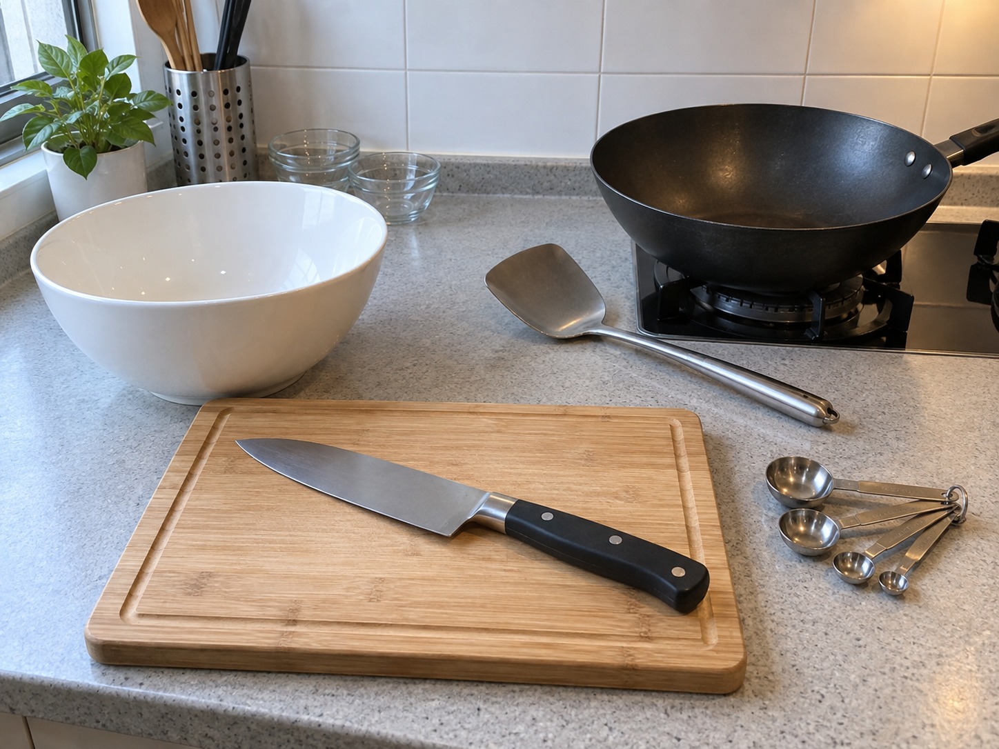 Cantonese Pan-Fried Stuffed Three Treasures — tools
