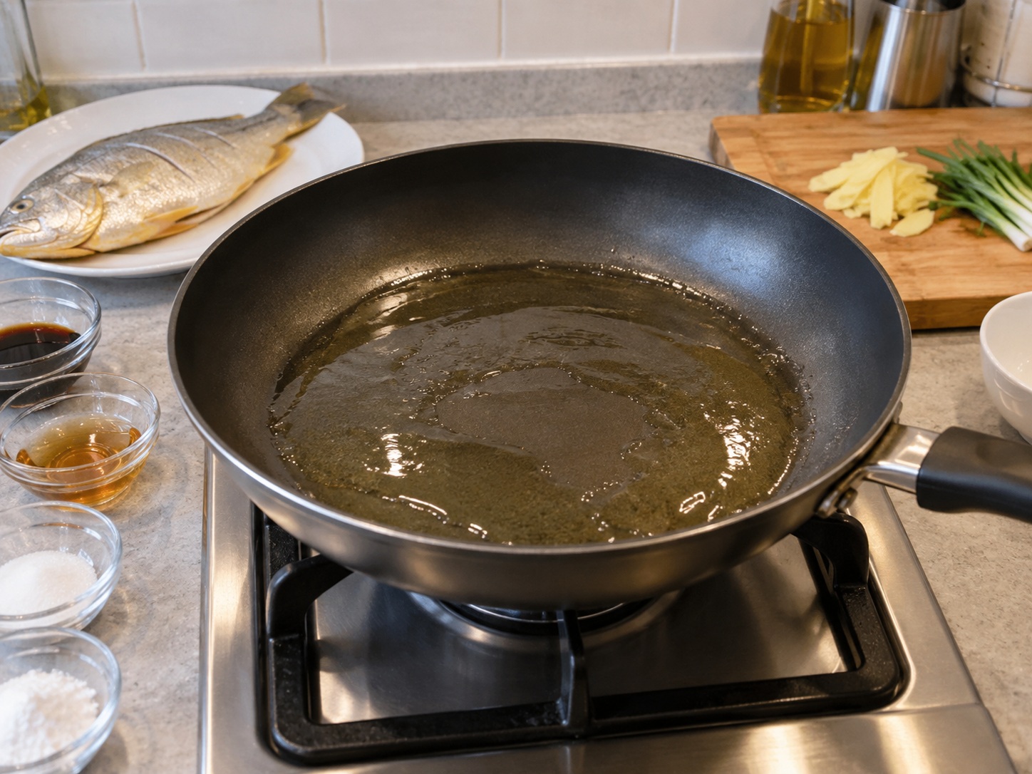 Cantonese Pan-Fried Yellow Croaker — Painitin ang mantika