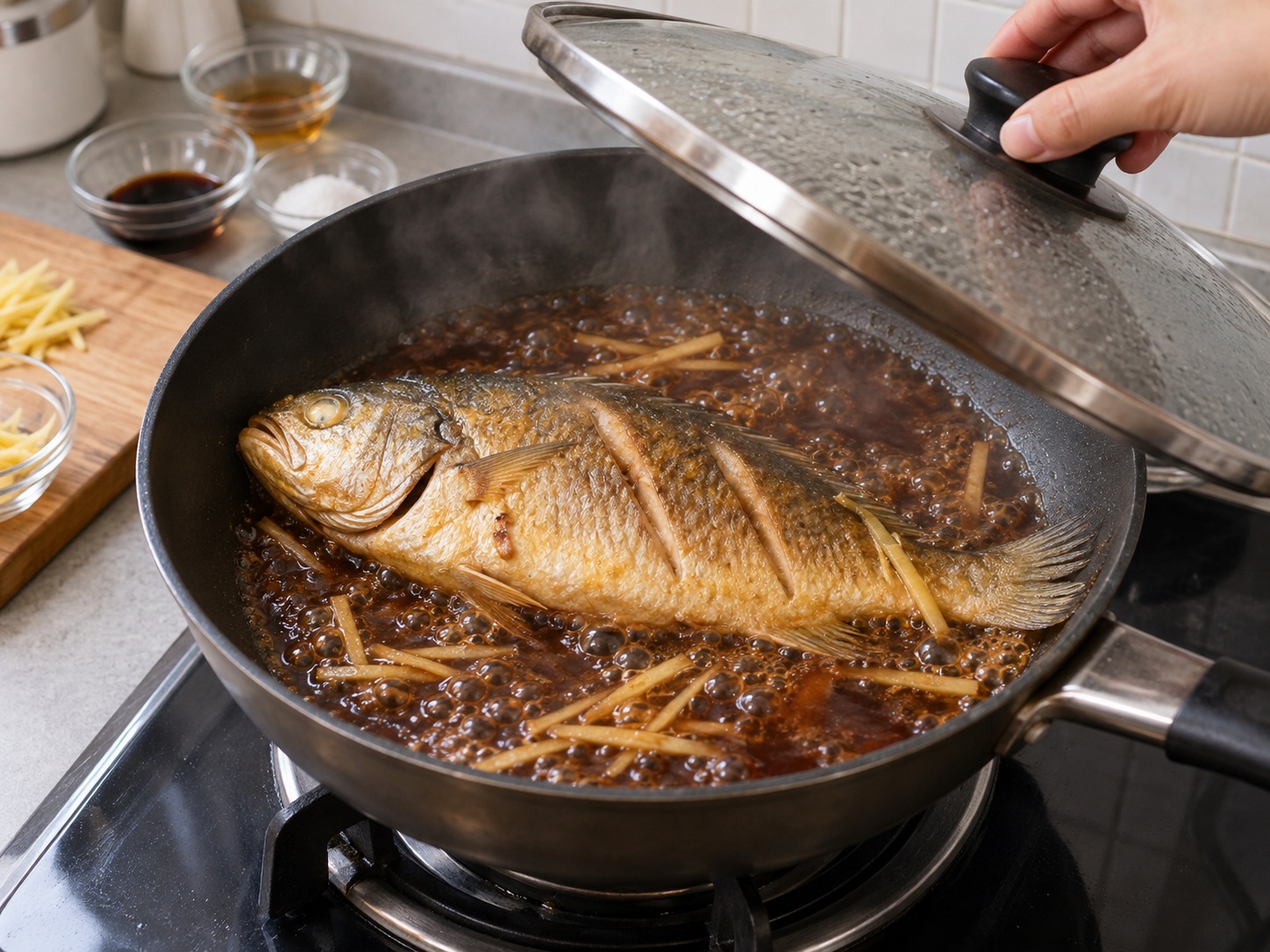 Cantonese Pan-Fried Yellow Croaker — Takpan kasama ang sauce