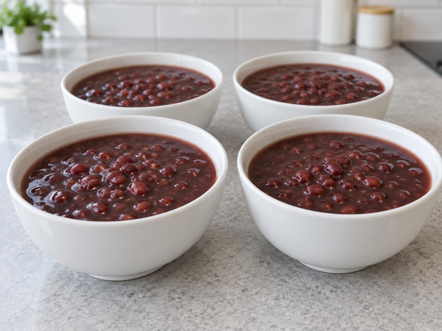 Sup Manis Kacang Merah dengan Kulit Jeruk Kering ala Kanton — hidangan selesai