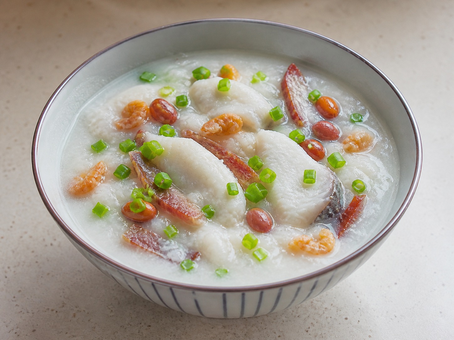 Bubur Sampan Kanton — hidangan selesai