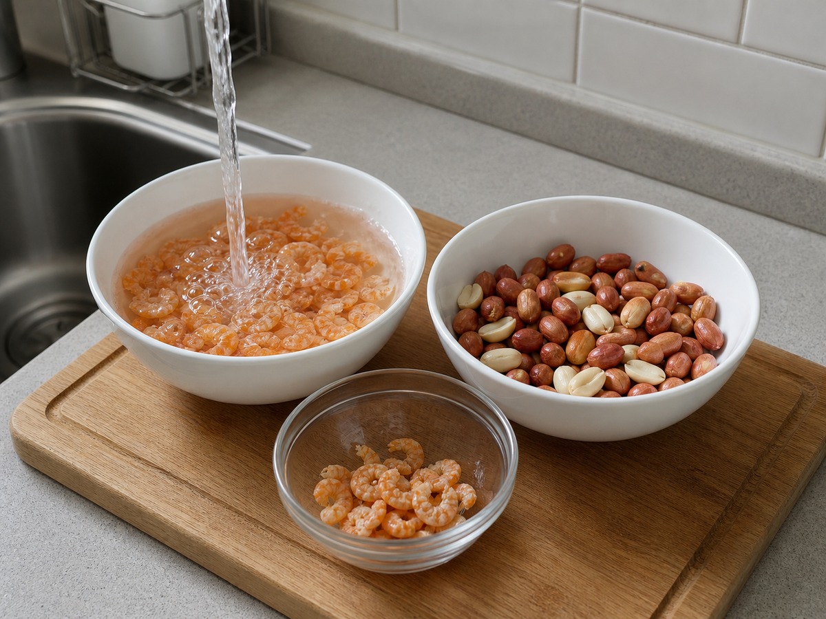 Cantonese Sampan Congee — step 2: Prepare the ingredients