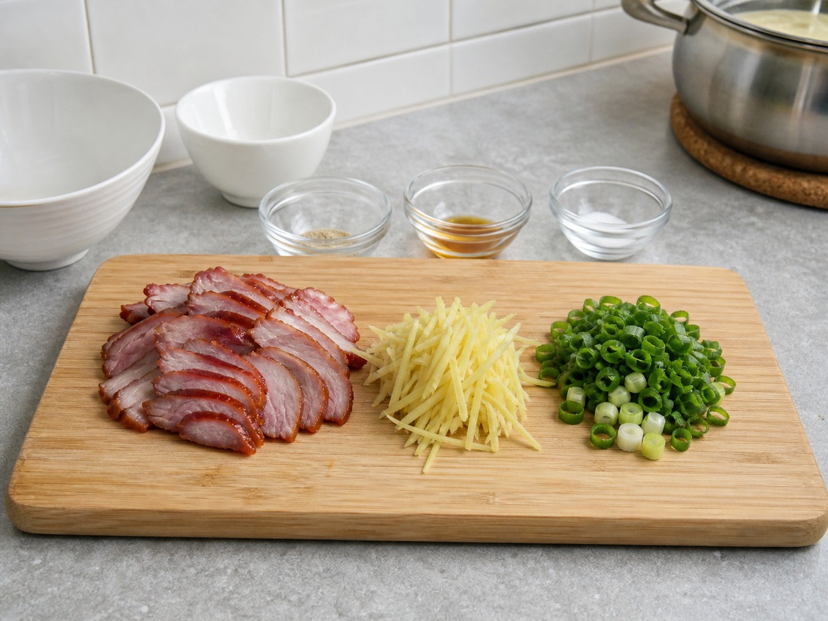 Cantonese Sampan Congee — step 4: Prepare the ingredients