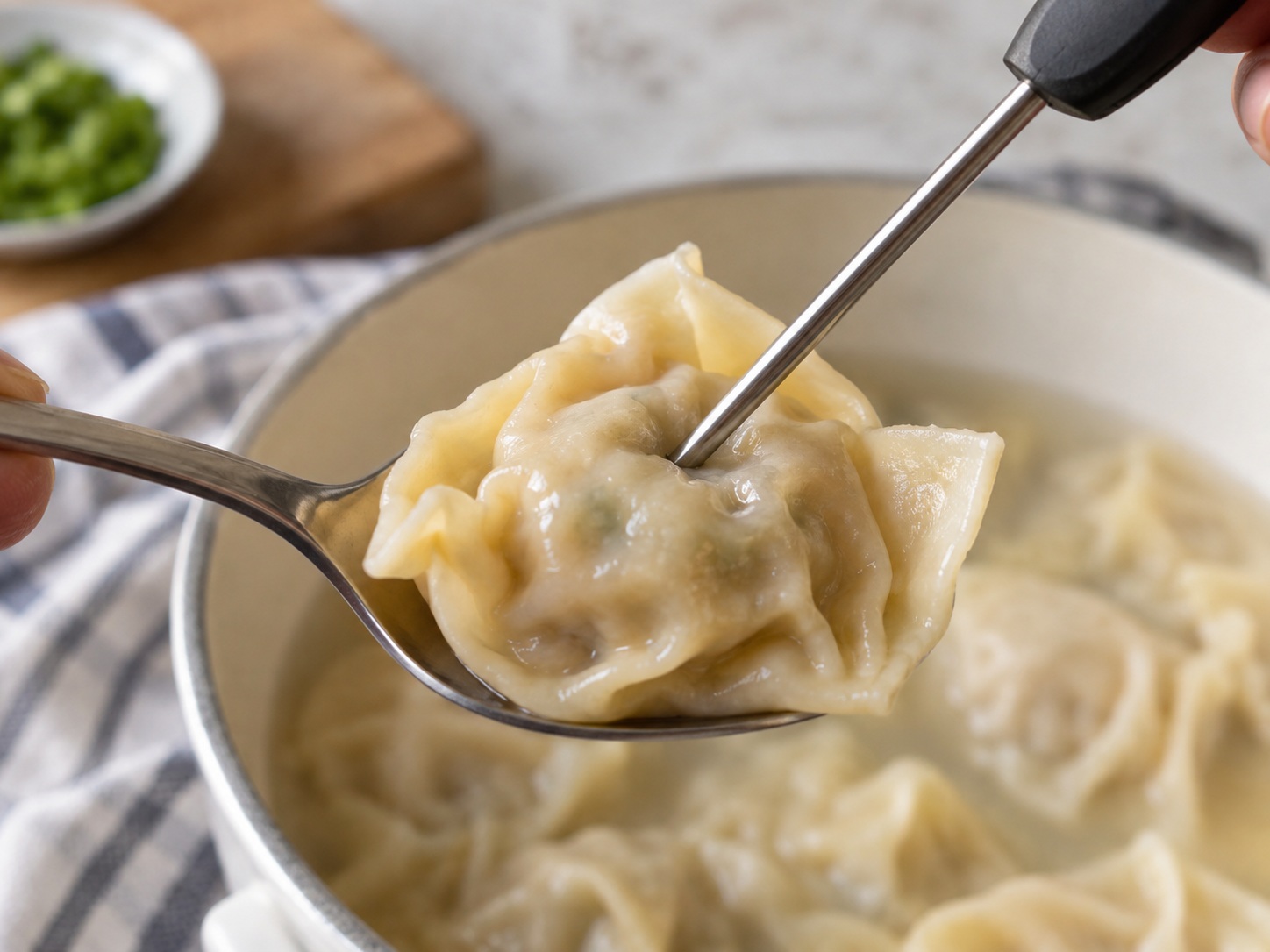 Cantonese Mami na may Wonton na Hipon — Suriin ang palaman