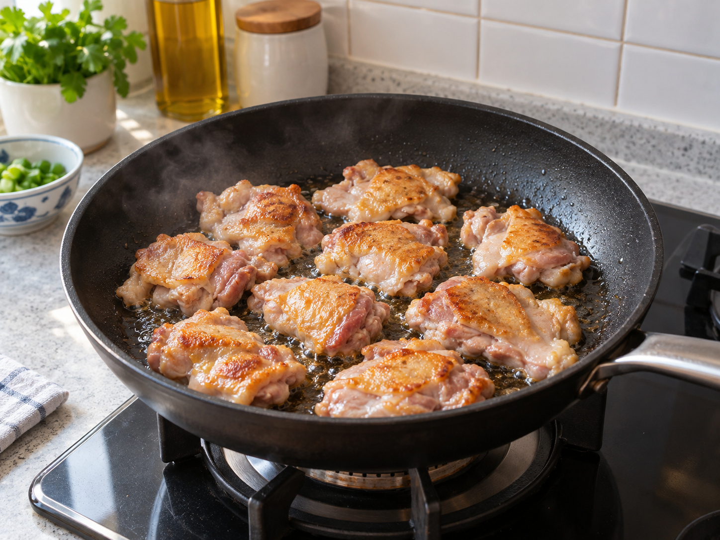 Ayam Claypot Mendesis ala Kanton — Panggang sisi pertama