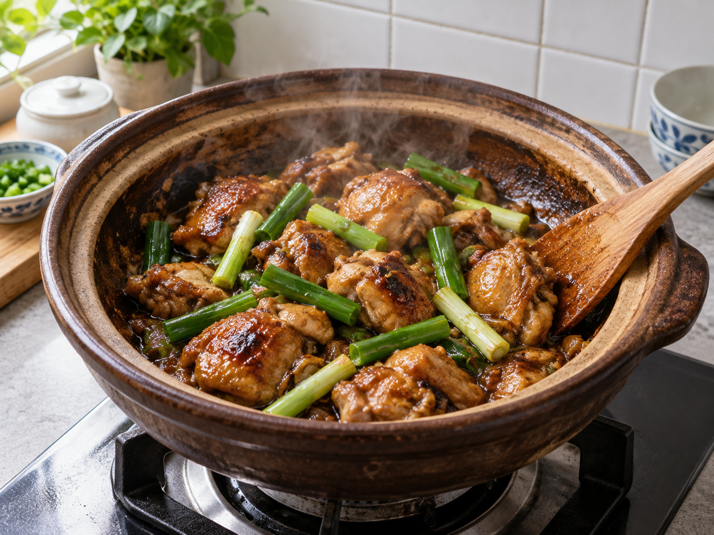 Ayam Claypot Mendesis ala Kanton — Kentalkan dan sajikan
