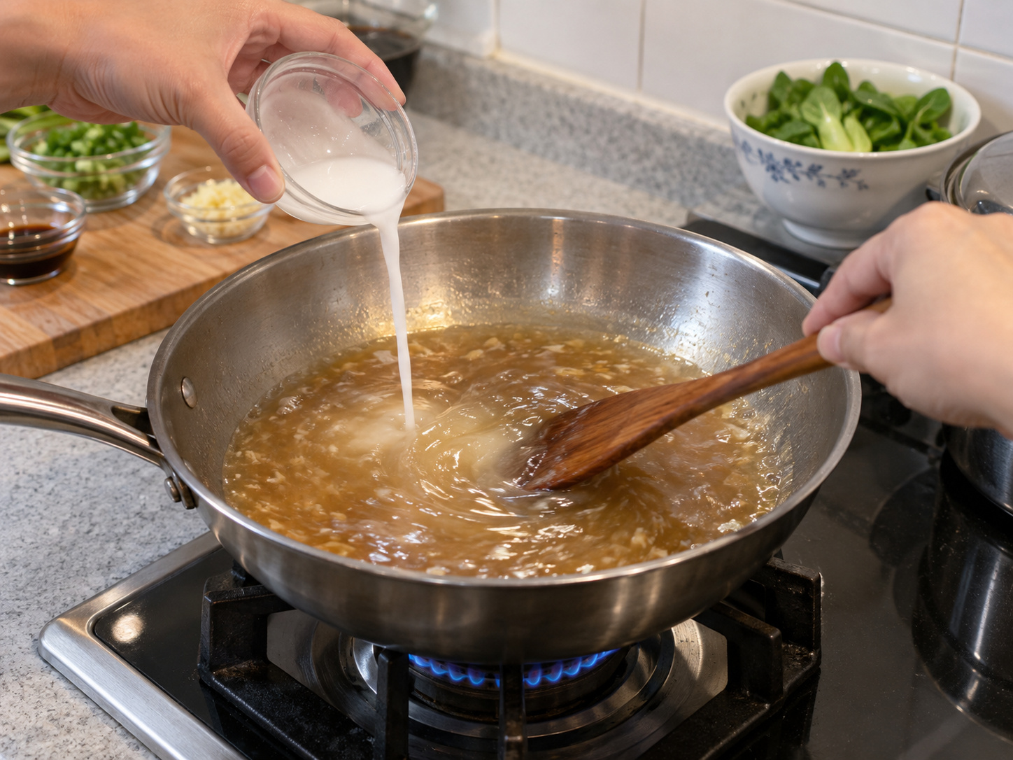 Cantonese Steamed Bean Curd Sheet Vegetable Rolls — Thicken lightly
