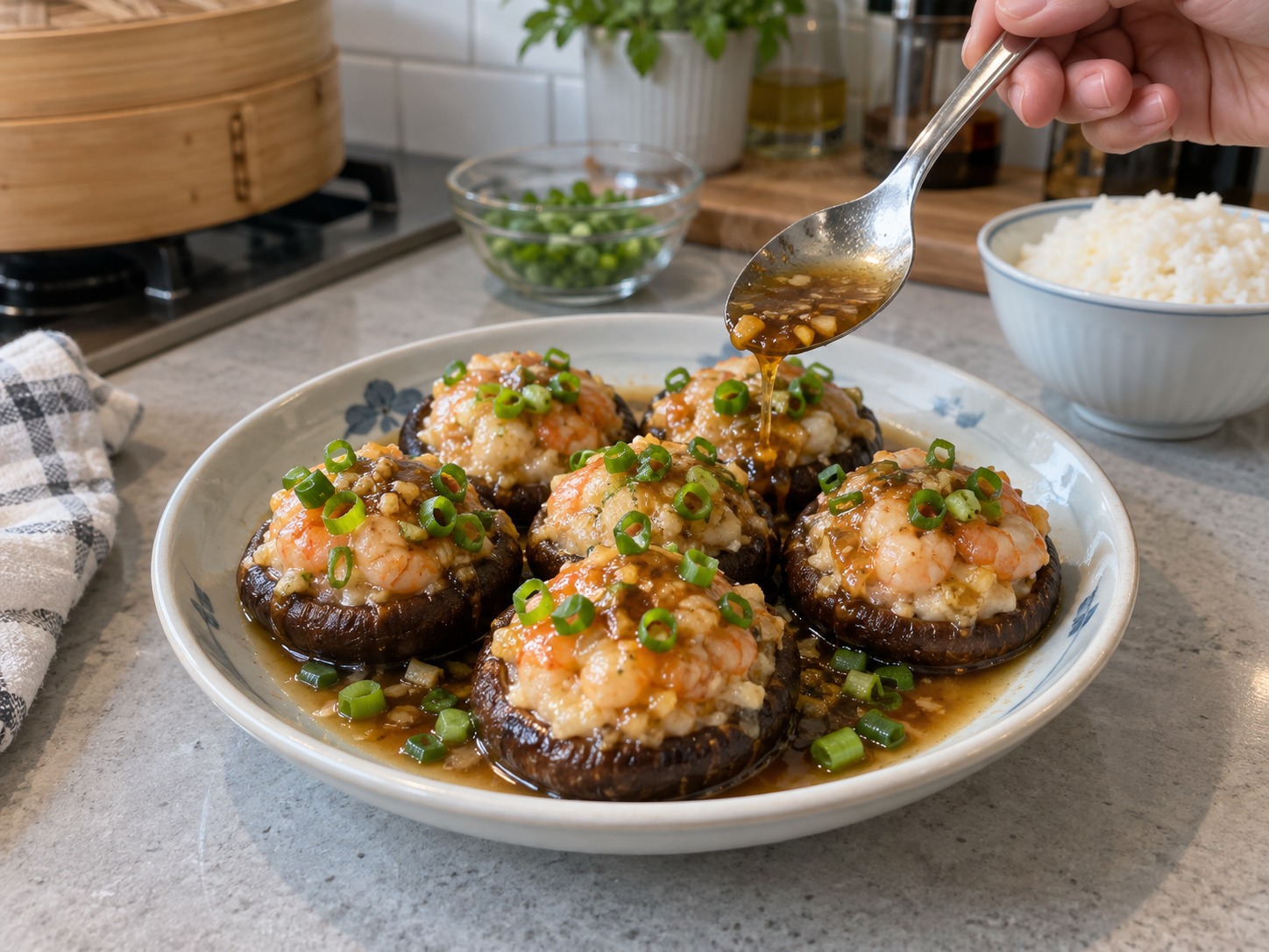 蝦肉釀冬菇 — 完成圖