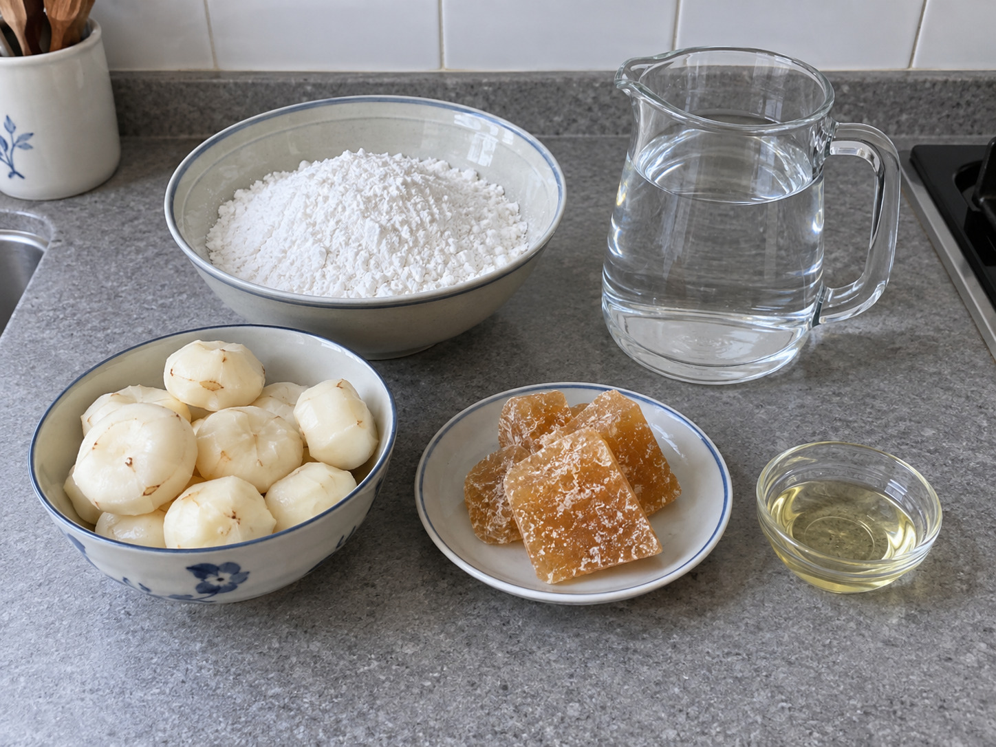Cantonese Water Chestnut Cake — ingredients