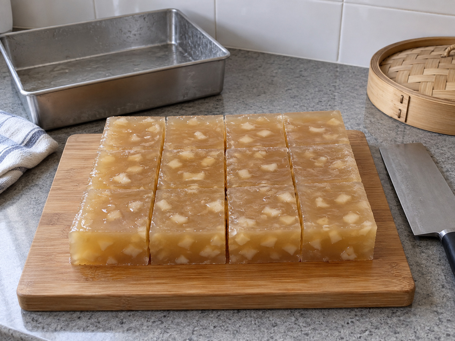 Cantonese Water Chestnut Cake — Cool and slice