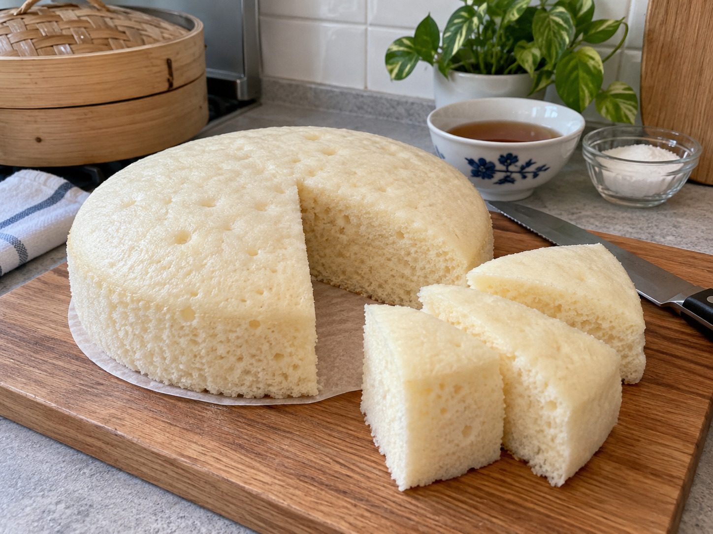 Cantonese White Sugar Sponge Cake — finished dish