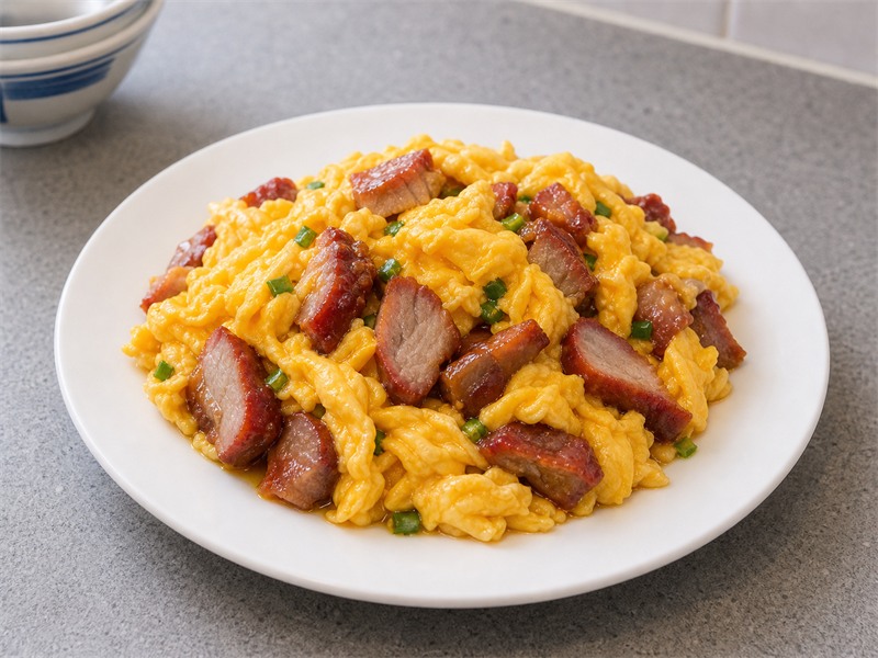 叉燒炒蛋 Scrambled Eggs with Char Siu