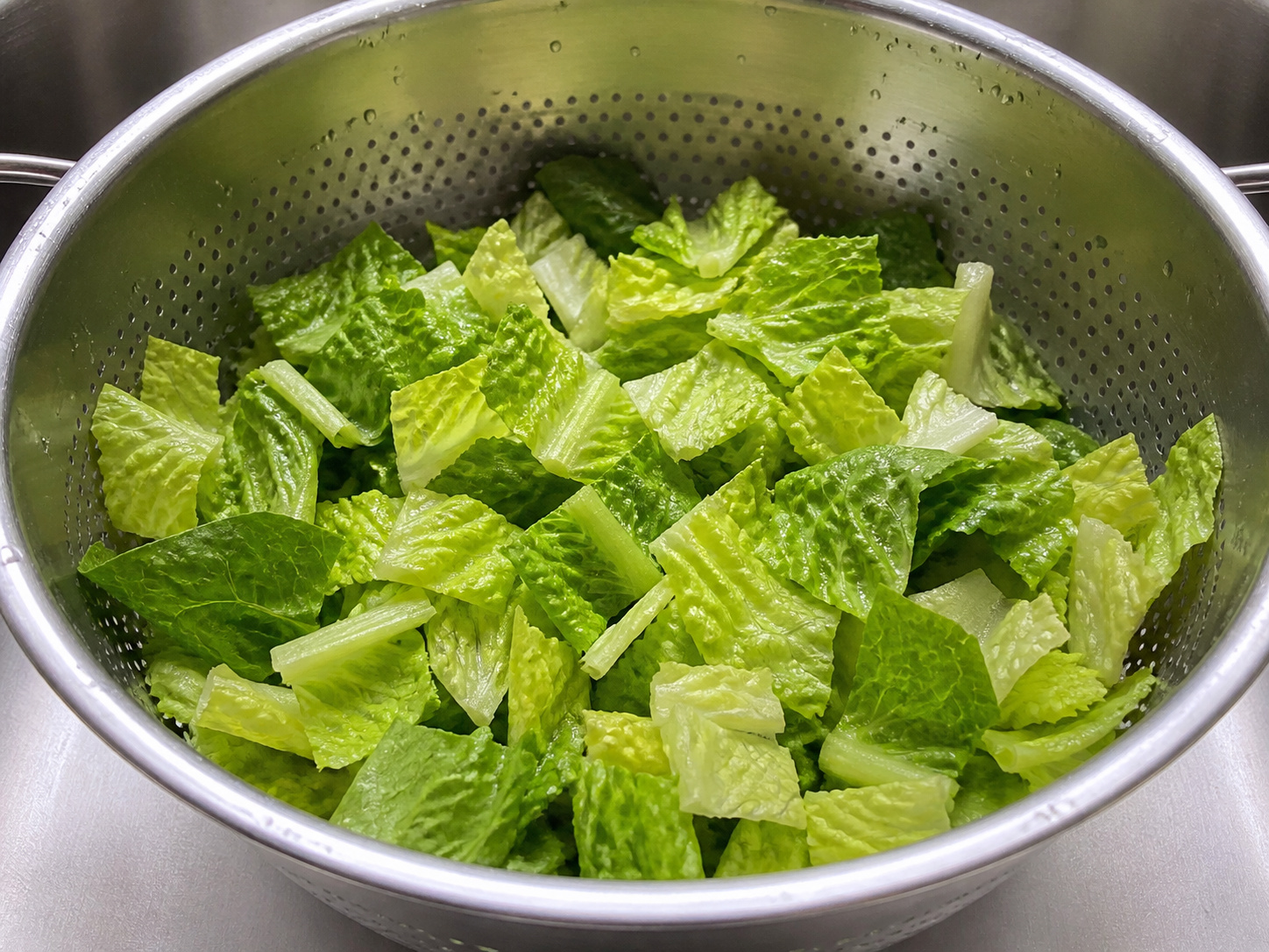 Chicken Caesar Salad — Wash and dry the romaine