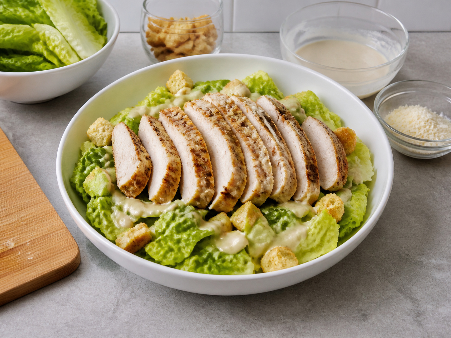 Chicken Caesar Salad — Arrange the chicken