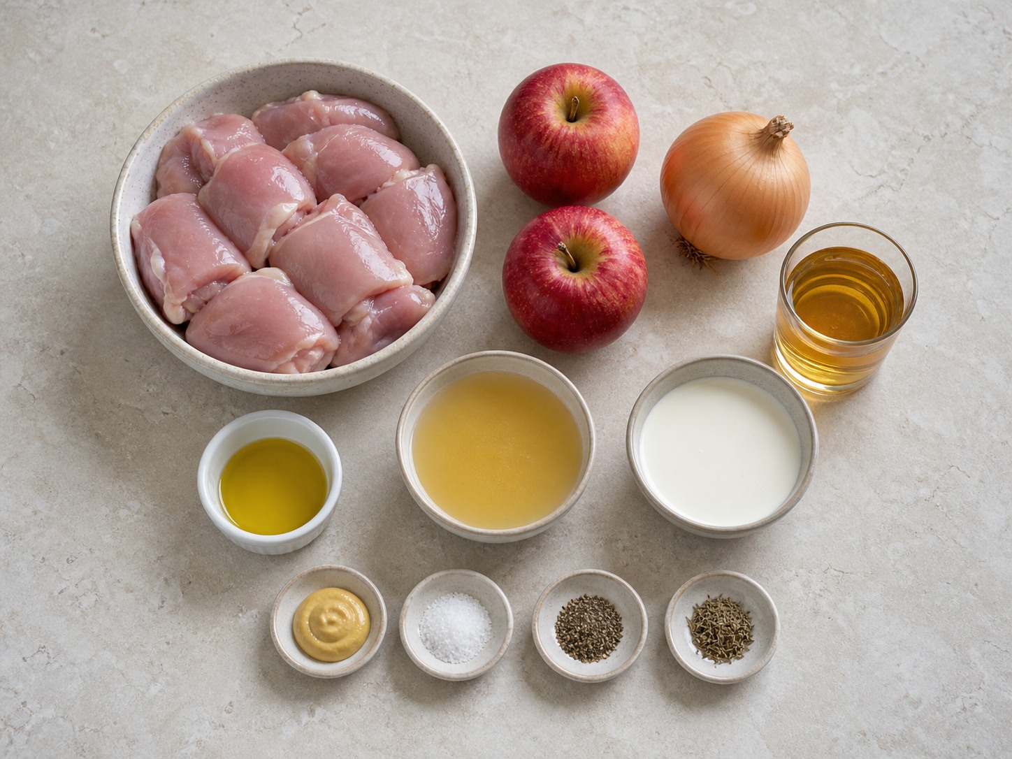 Ayam Normandy dengan Apel dan Saus Krim Cider — ingredients overview