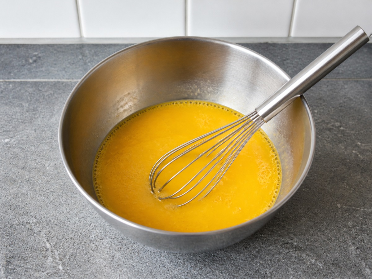 Chinese Chive Omelette: Mix the seasoning