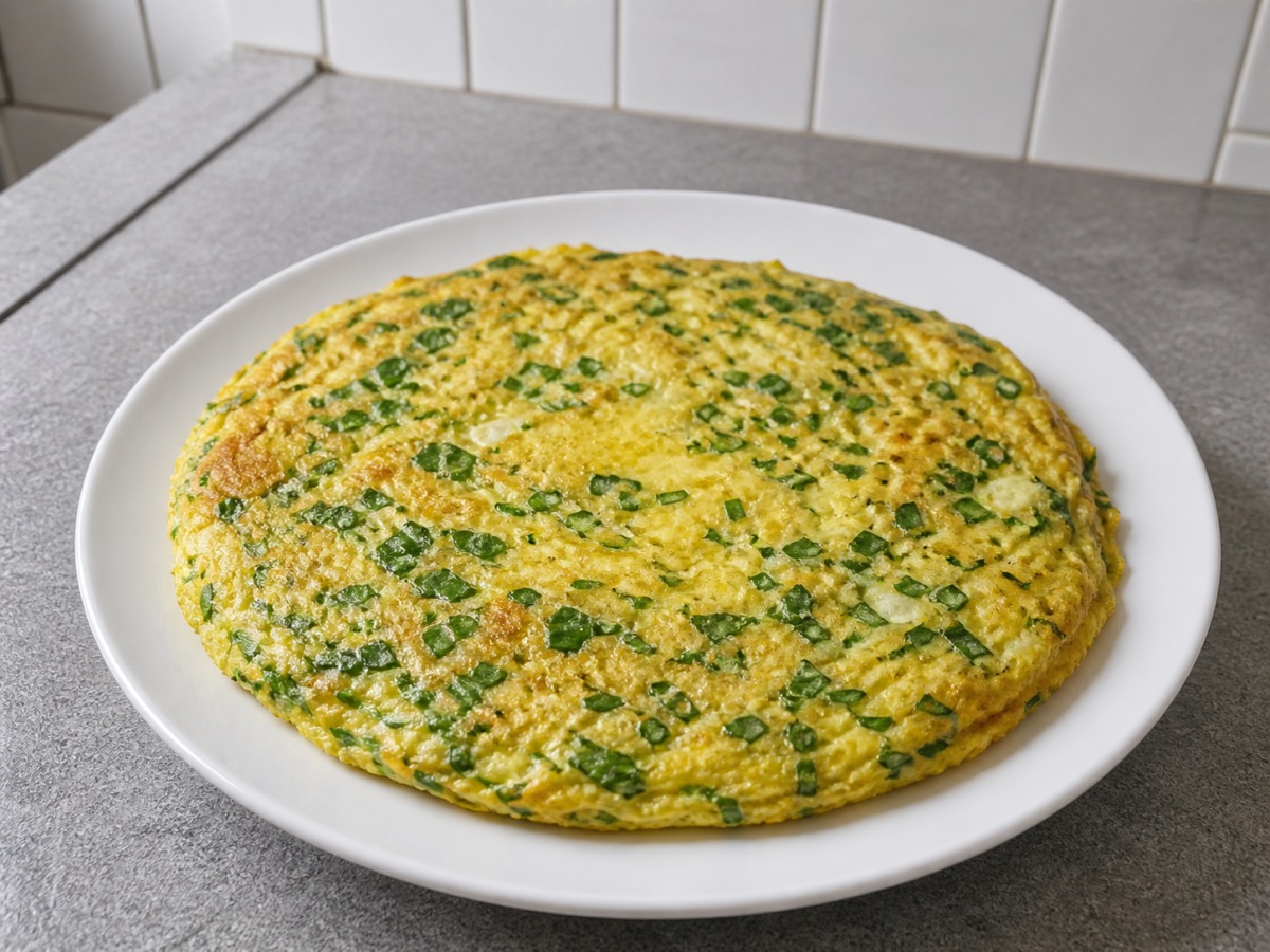 Chinese Chive Omelette: Rest off the heat