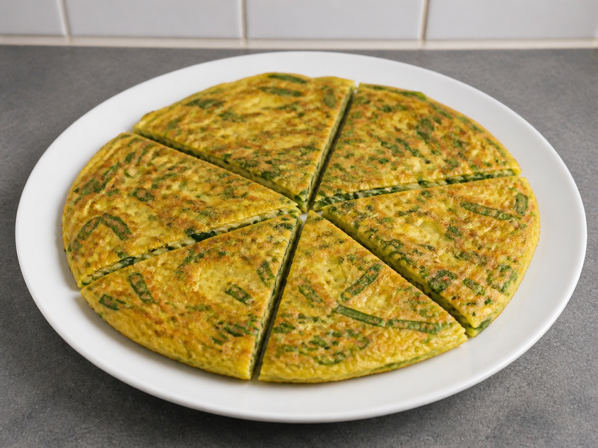 Chinese Chive Omelette: Plate and serve