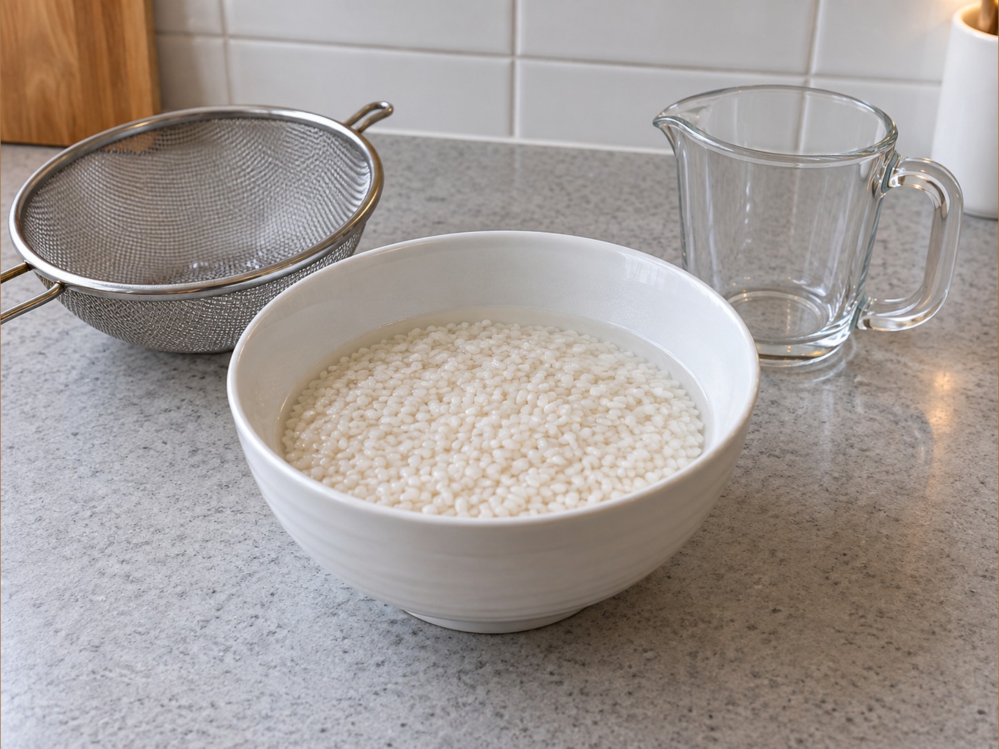 Eight Treasure Sweet Glutinous Rice — Drain rice into a heatproof bowl and add 220 ml water