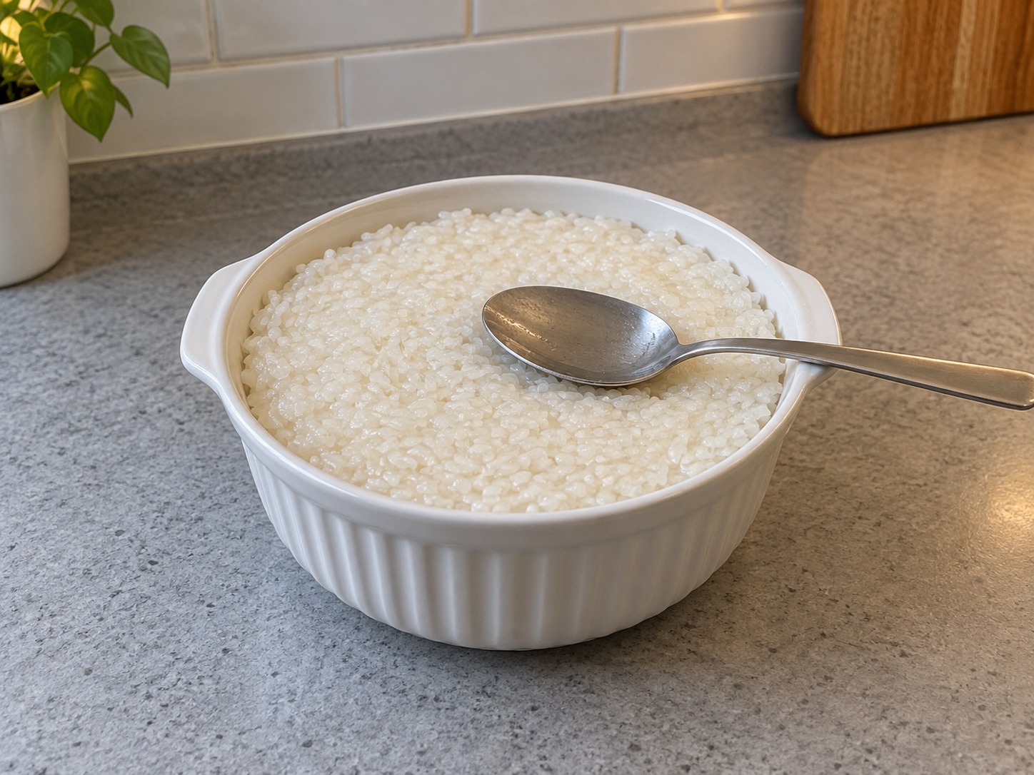 Eight Treasure Sweet Glutinous Rice — Cover paste with remaining rice and press the surface level