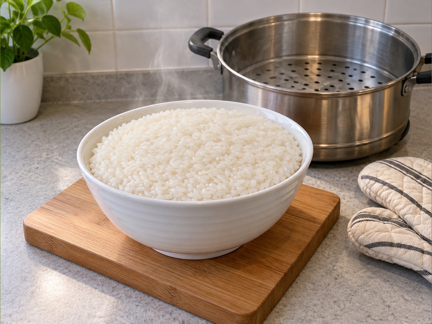 Eight Treasure Sweet Glutinous Rice — Steam another 20 minutes until hot throughout; remove and rest 5 minutes