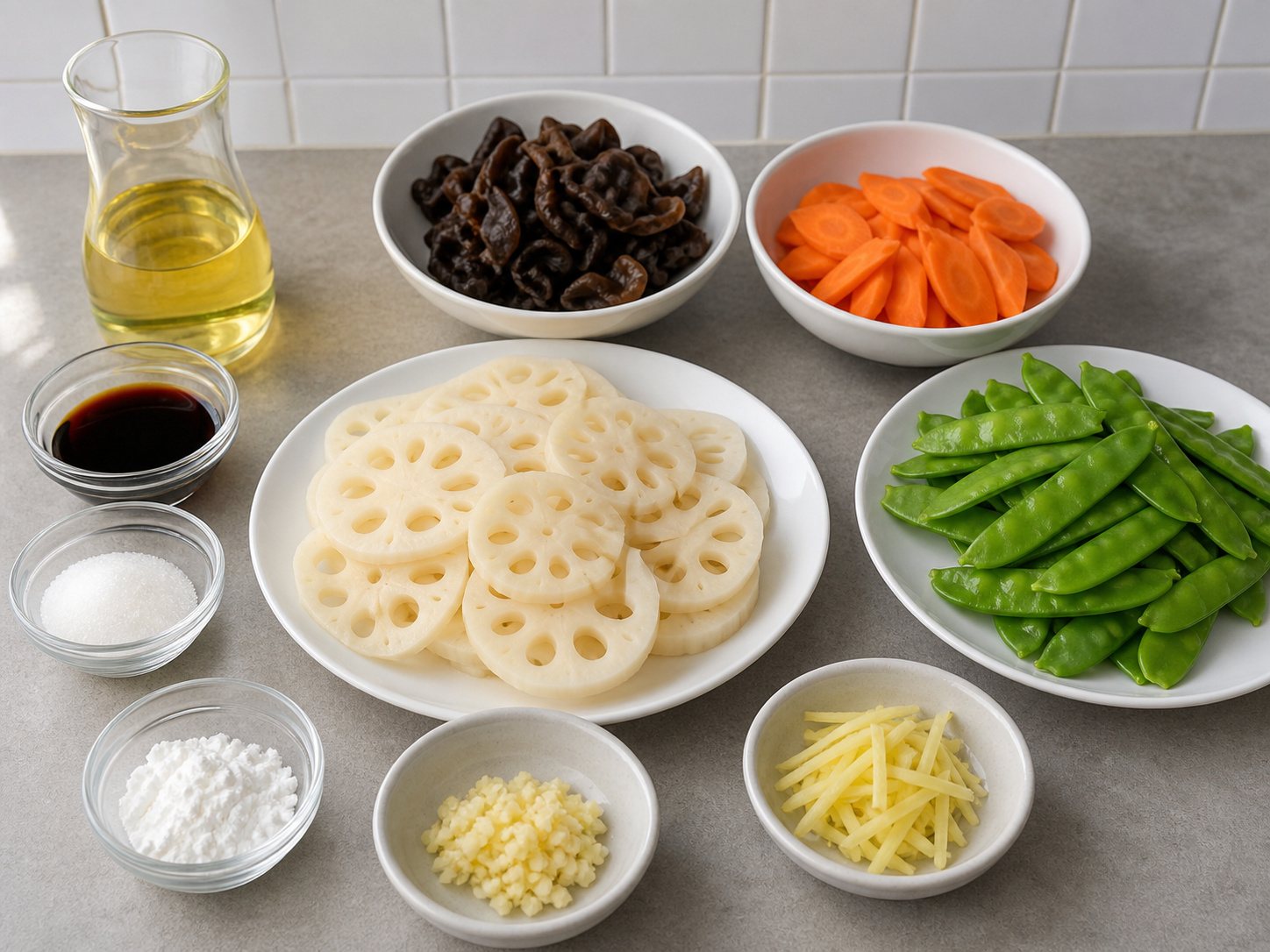 Chinese Lotus Root, Black Fungus and Snow Pea Stir-Fry — ingredient overview