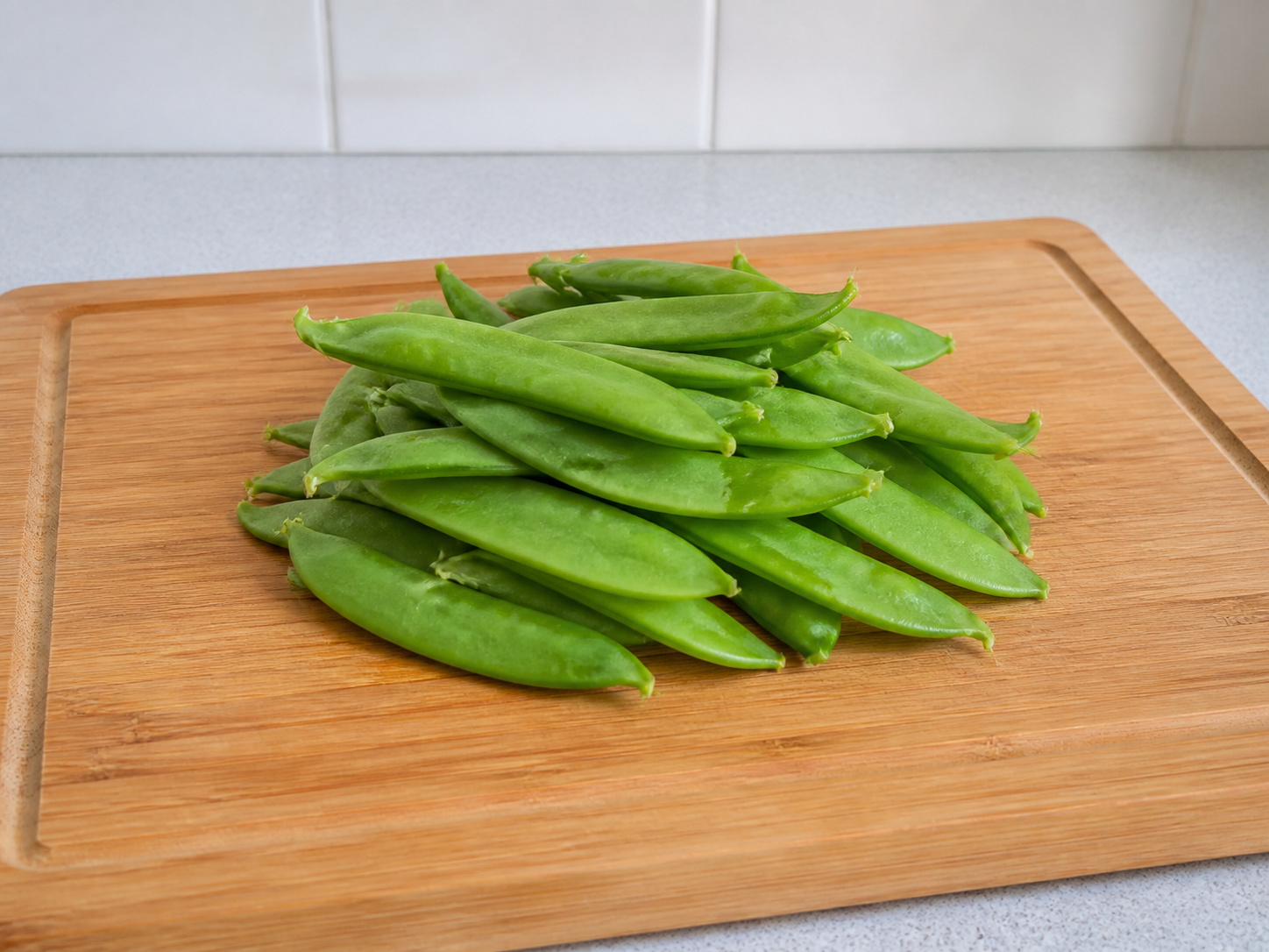 Chinese Lotus Root, Black Fungus and Snow Pea Stir-Fry — Trim the snow peas