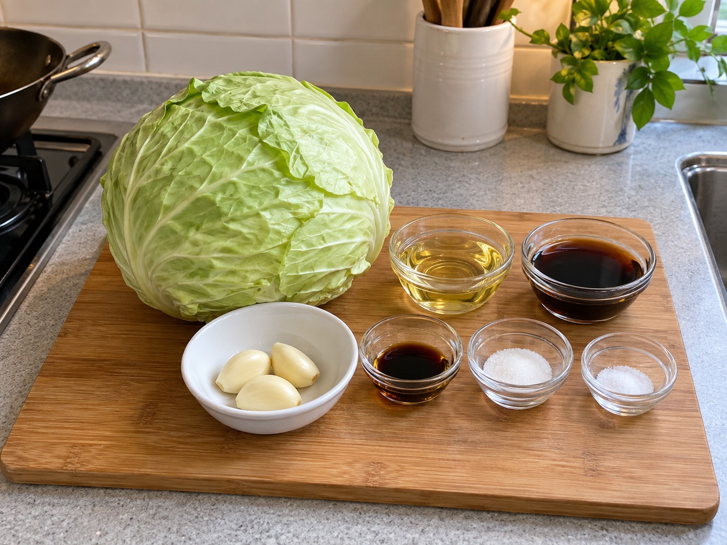 醋香手撕包菜 — 材料