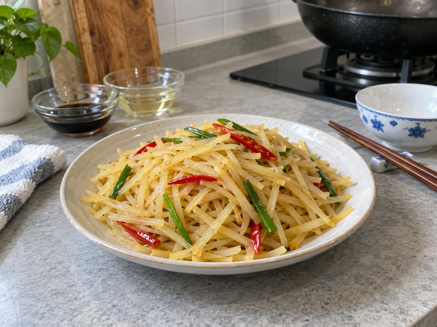 醋溜土豆絲 — 完成圖