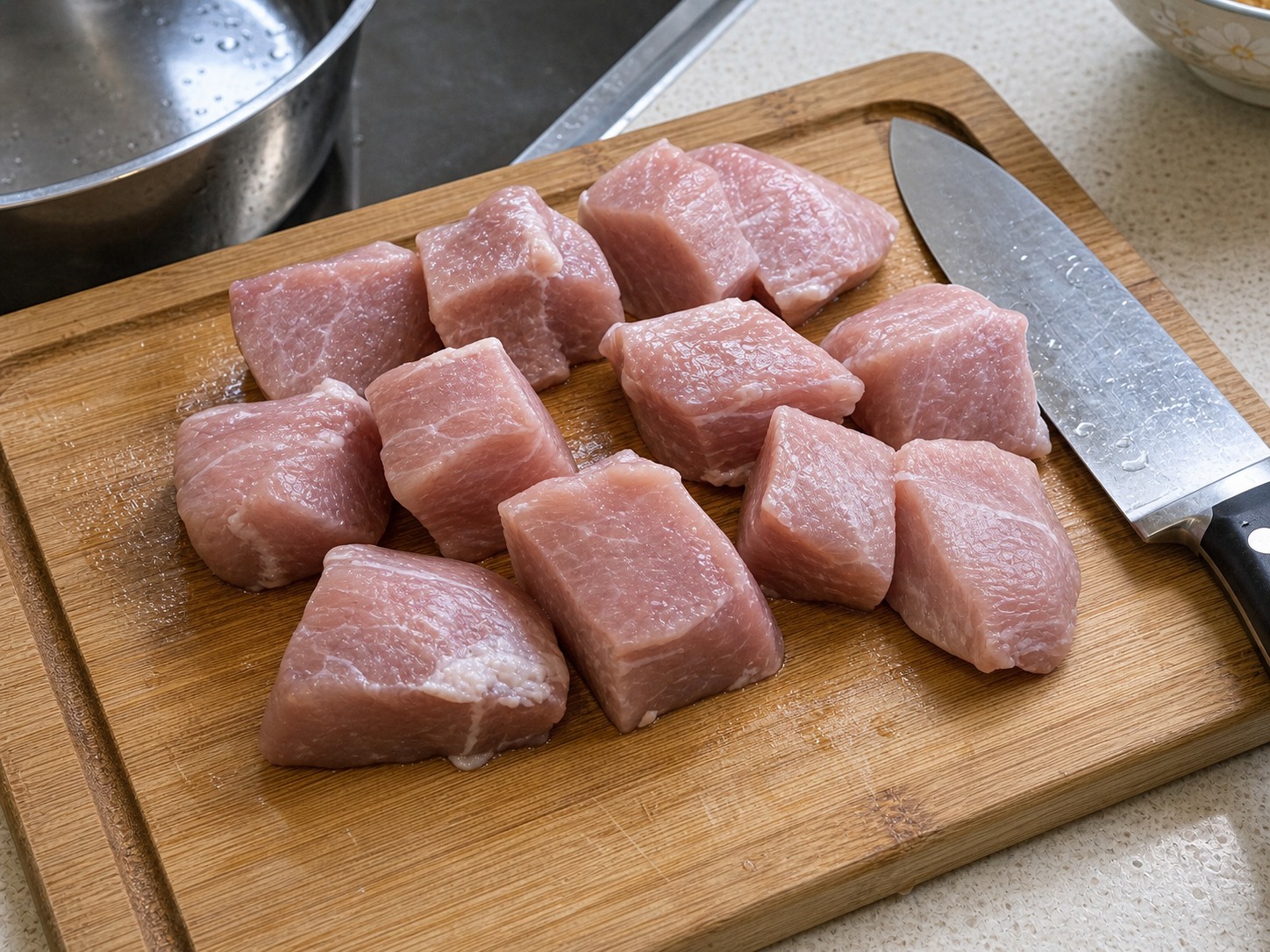 淮山杞子瘦肉湯:處理瘦肉