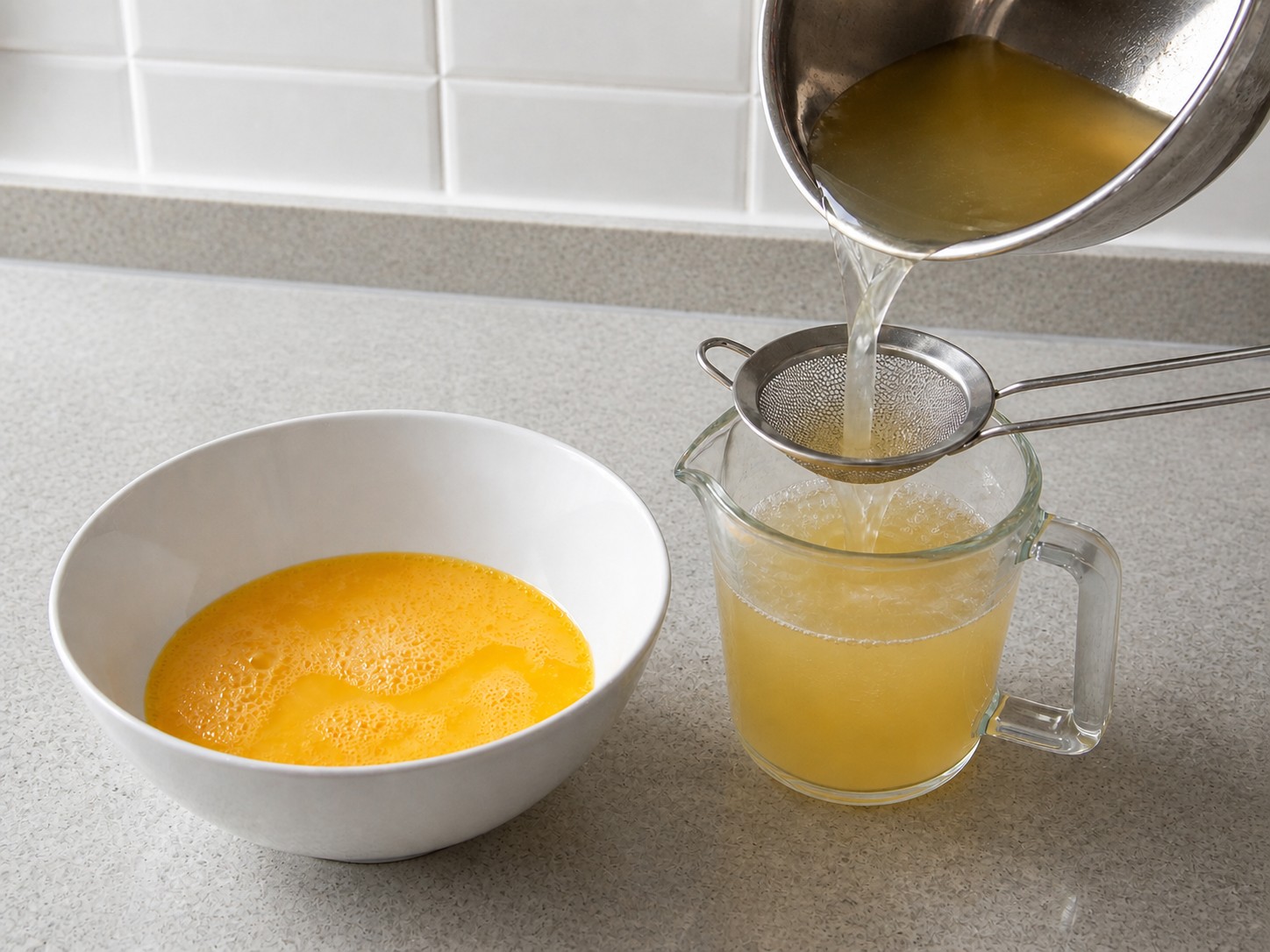Steamed Egg Custard with Clams — step 6: Measure clam broth