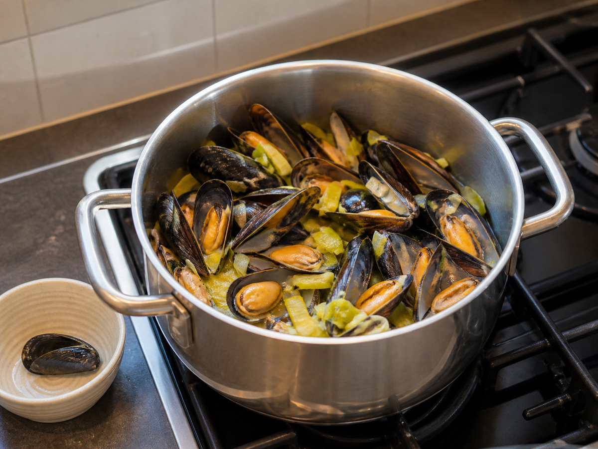 Creamy Dijon Mussels na may Leeks: Suriin ang pagkaluto