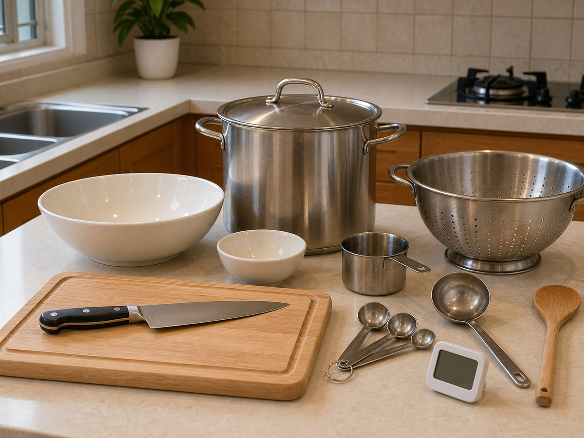 Mga gamit sa bahay para sa Creamy Dijon Mussels na may Leeks