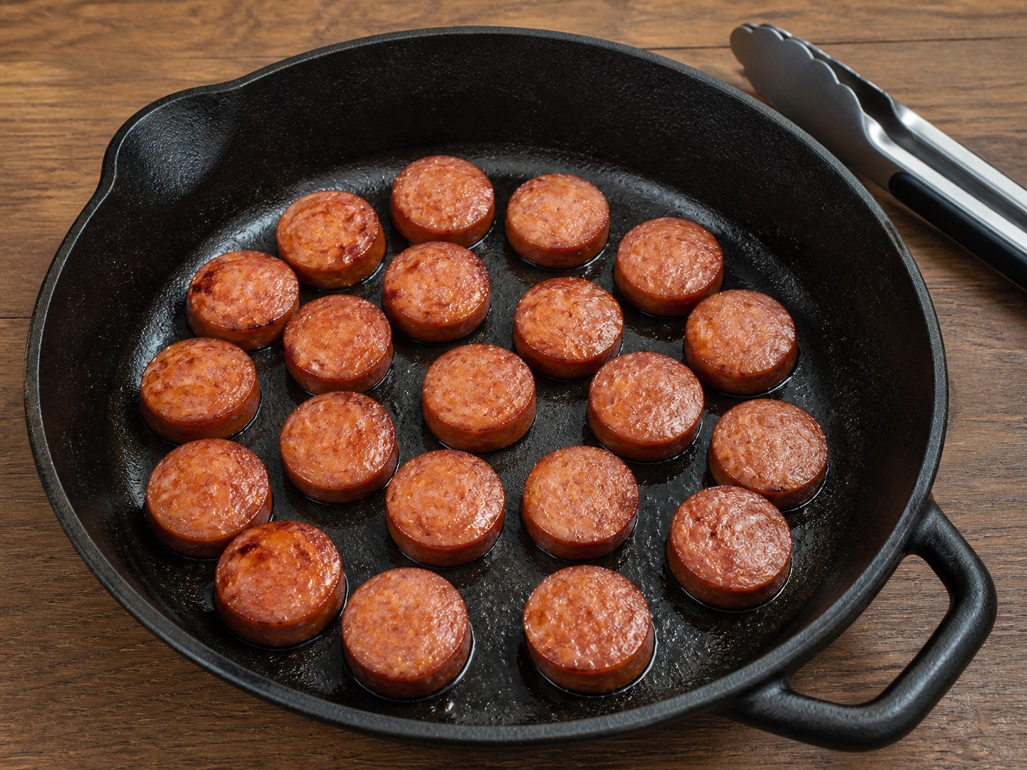 卡真風味肉腸牛肉燴椰菜：煎肉腸
