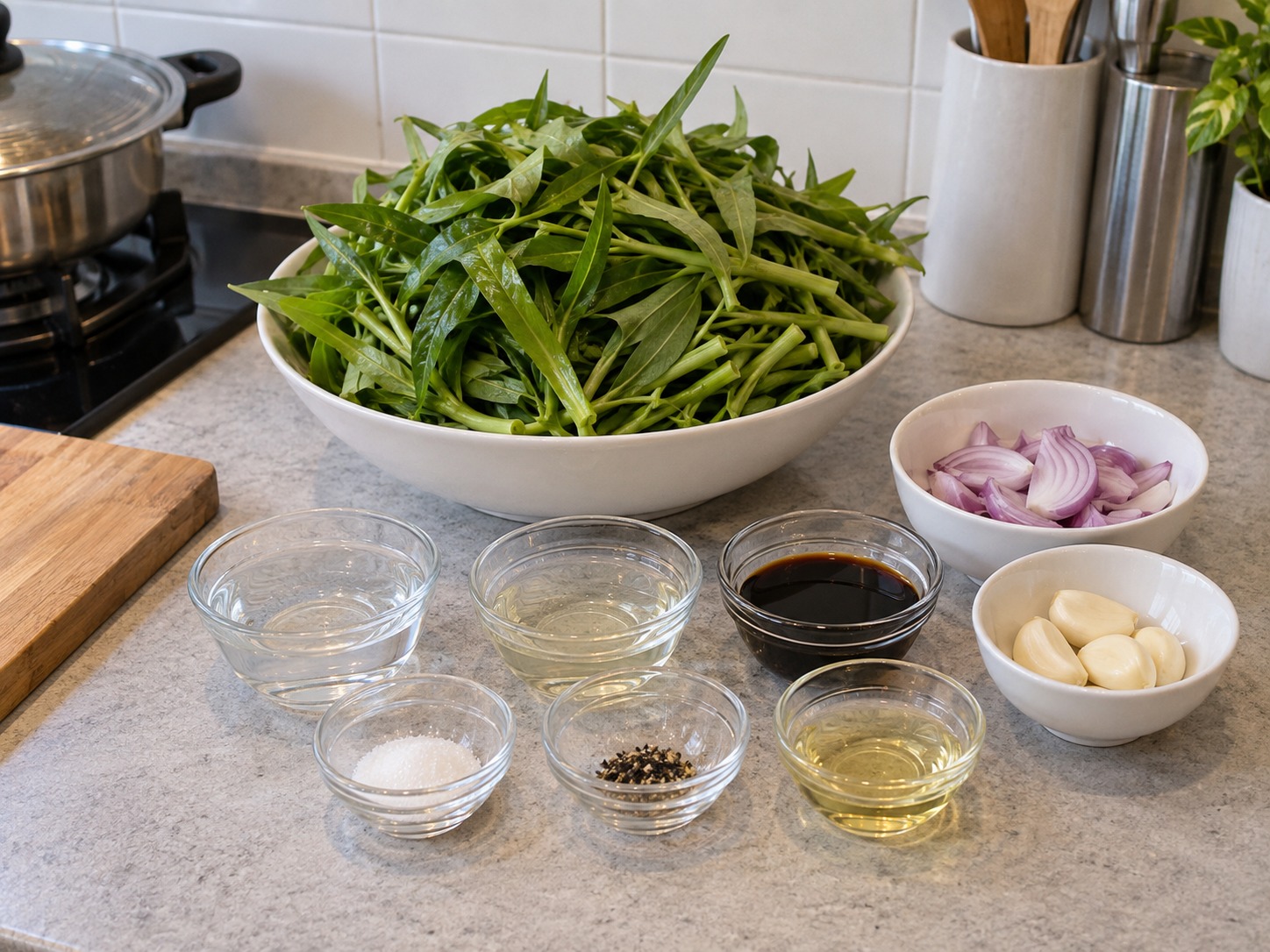 菲律賓醋香炒通菜 Adobong Kangkong — 材料