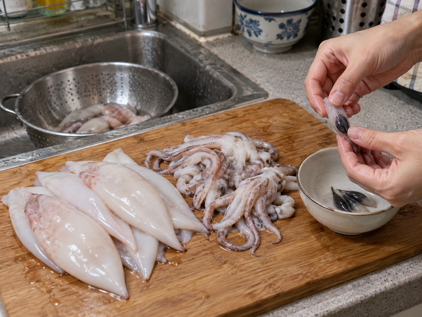菲律賓墨汁醋燴魷魚 — 保留墨囊