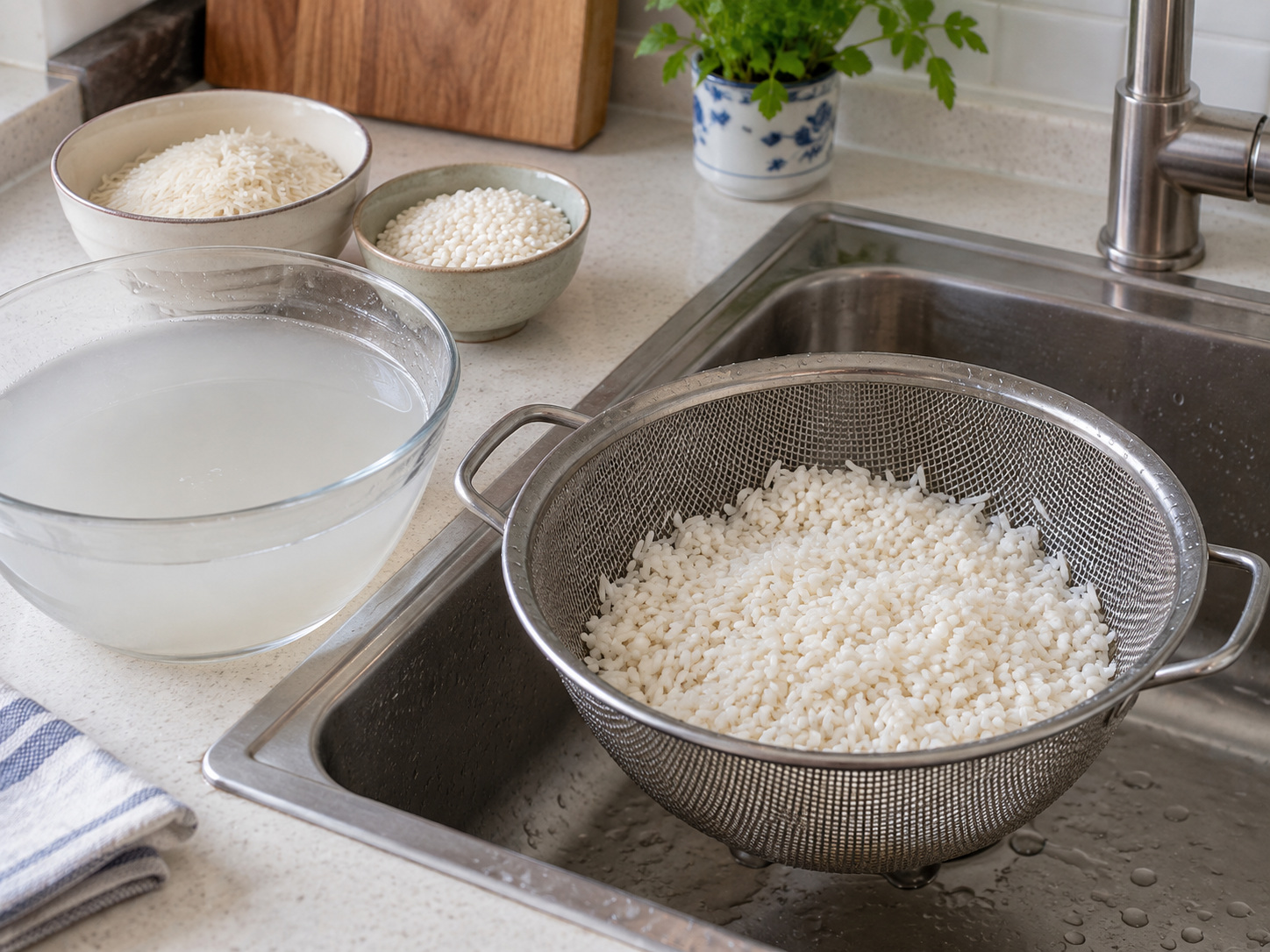 Arroz Valenciana — Hugasan at patuluin ang dalawang bigas