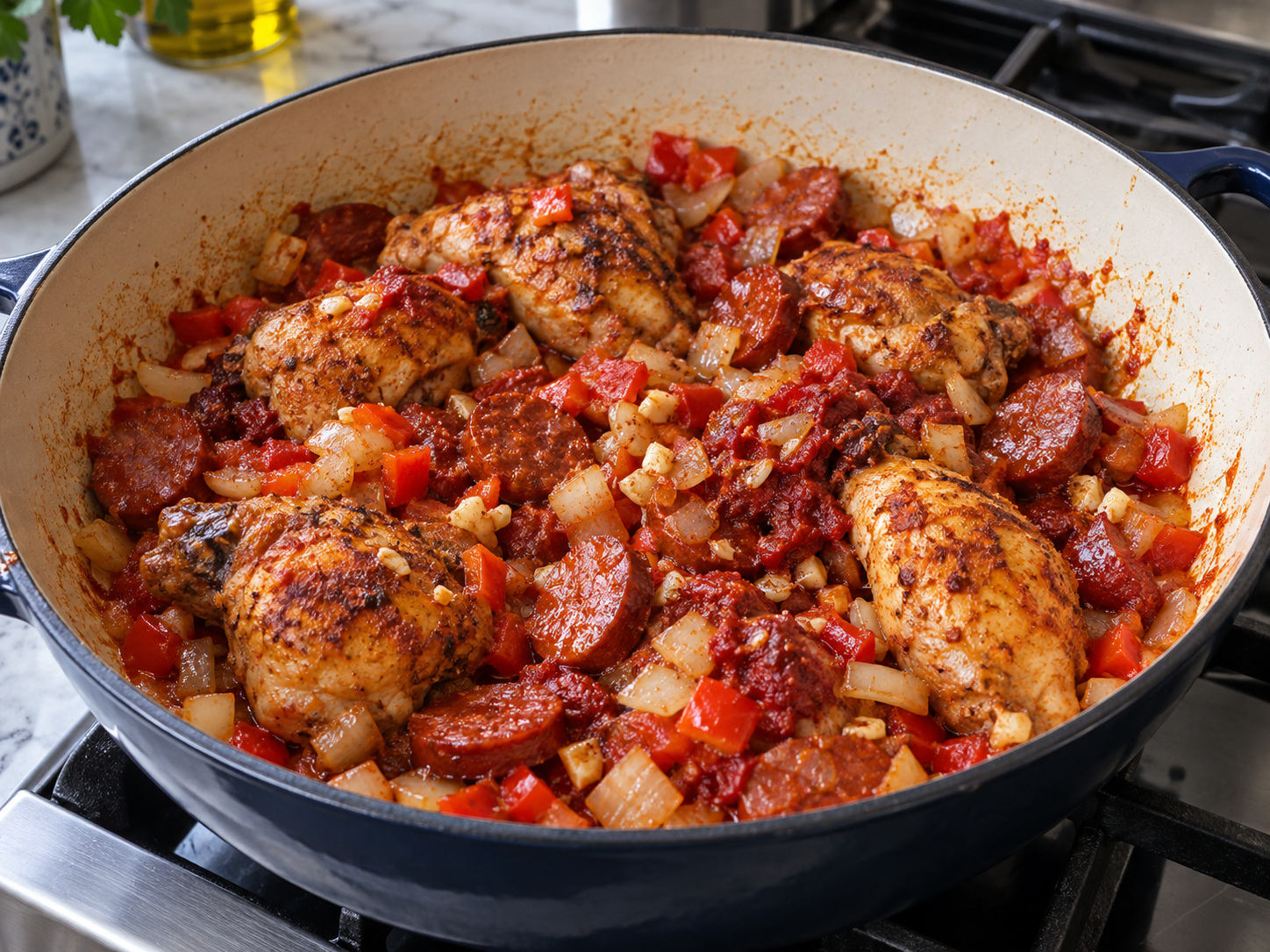 Arroz Valenciana — Igisa sandali ang tomato paste at paprika