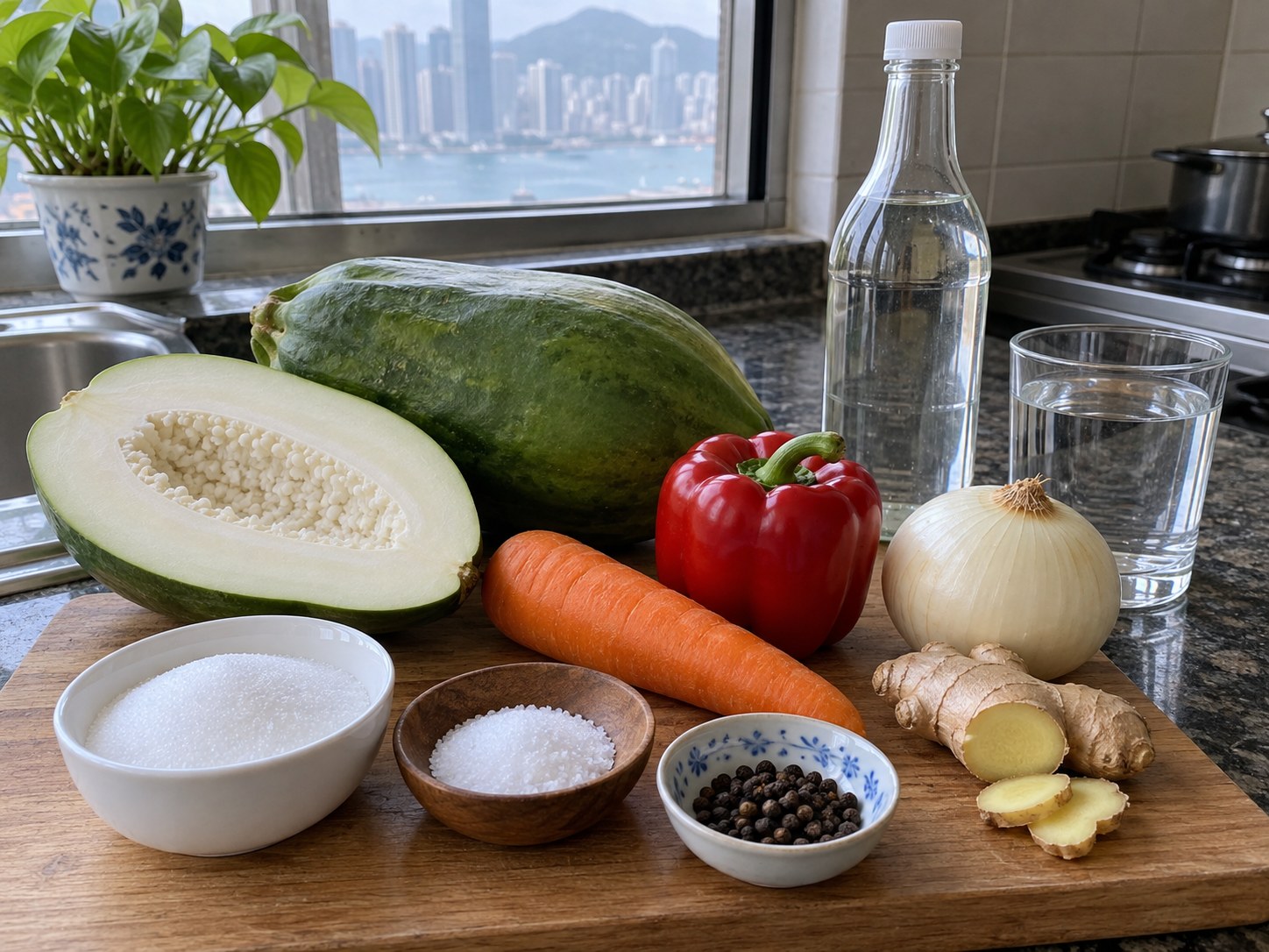 Acar Pepaya Muda Filipina Atchara — bahan