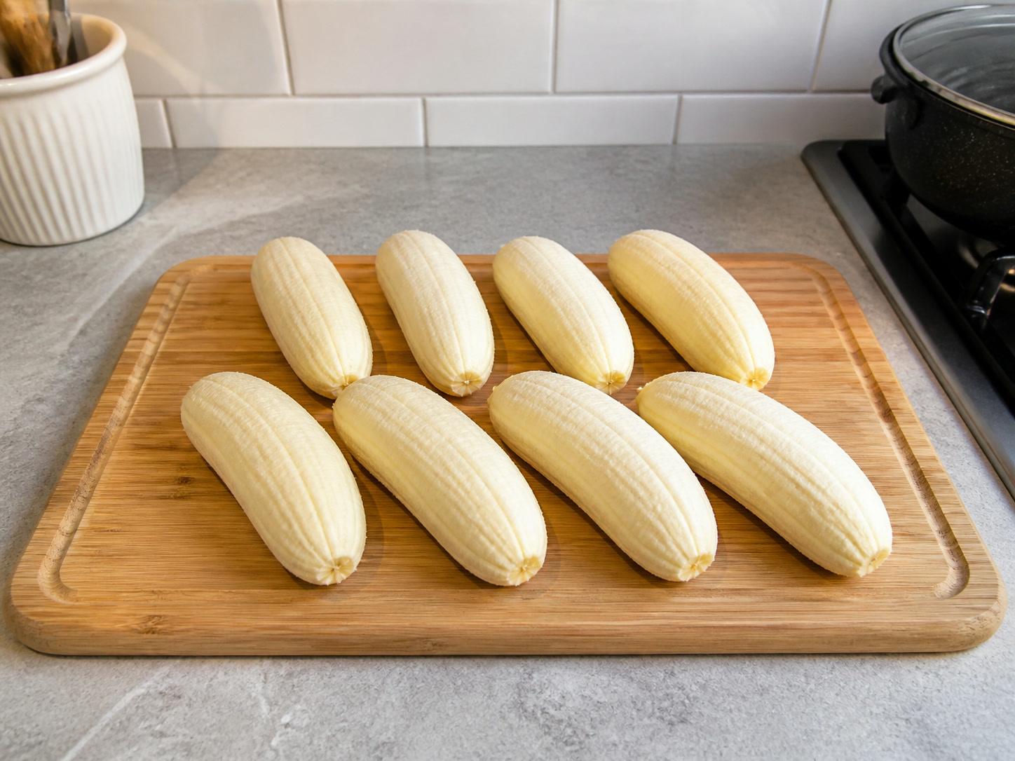 Filipino Caramelised Banana Turon: Peel the bananas