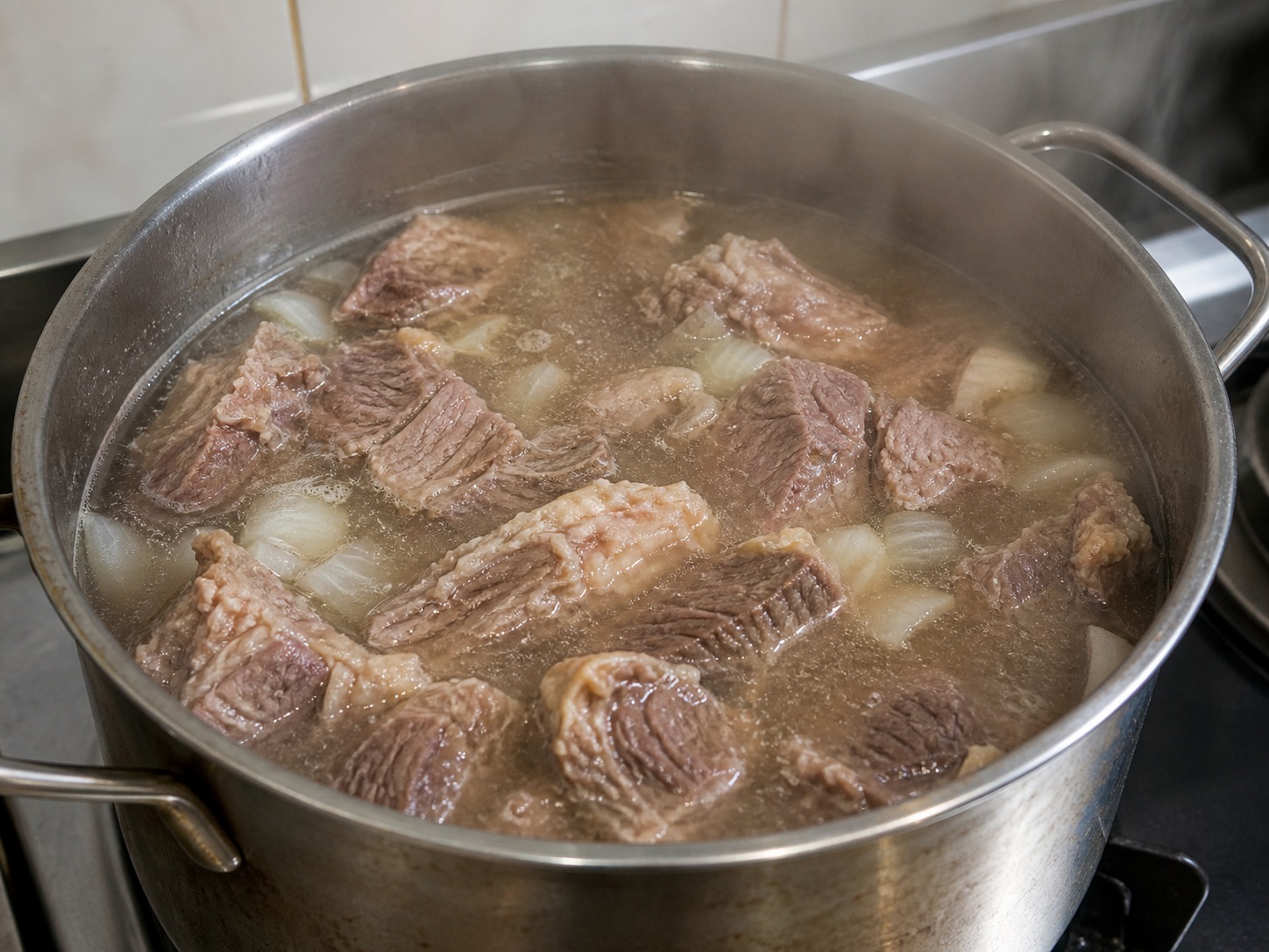 Filipino Beef Kare-Kare: Simmer the beef