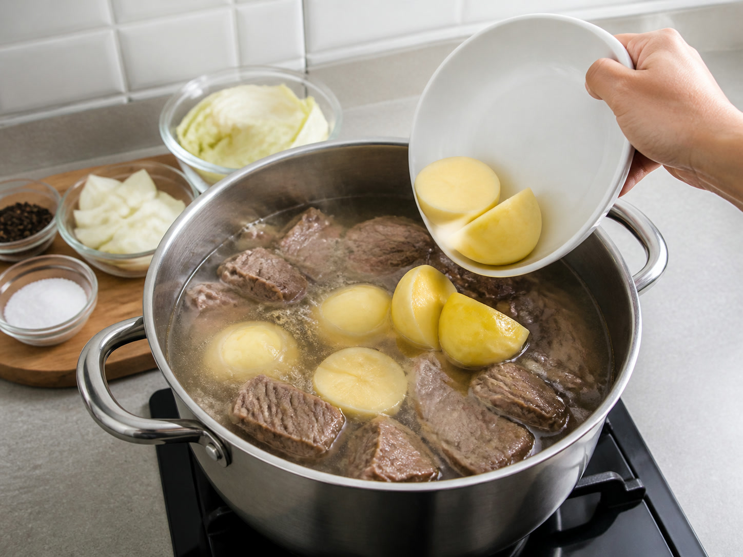 Nilagang Baka: Idagdag ang patatas