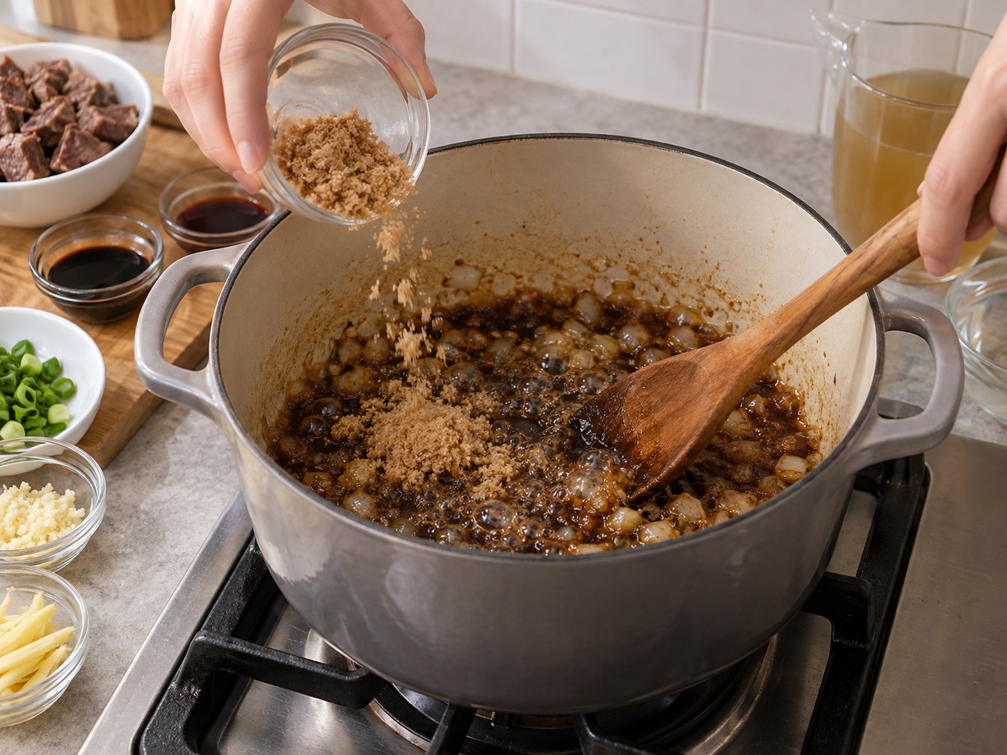 Semur Daging Sapi Pares Filipina — Lelehkan gula