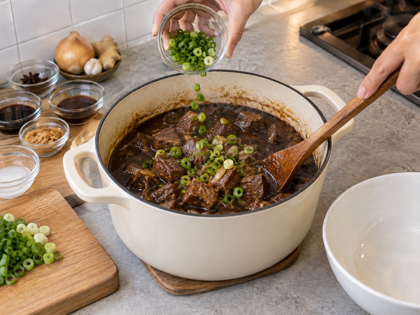 Semur Daging Sapi Pares Filipina — Beri daun bawang