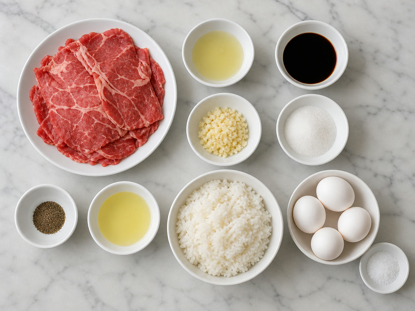 菲律賓醃牛肉蒜香飯煎蛋 complete ingredient overview