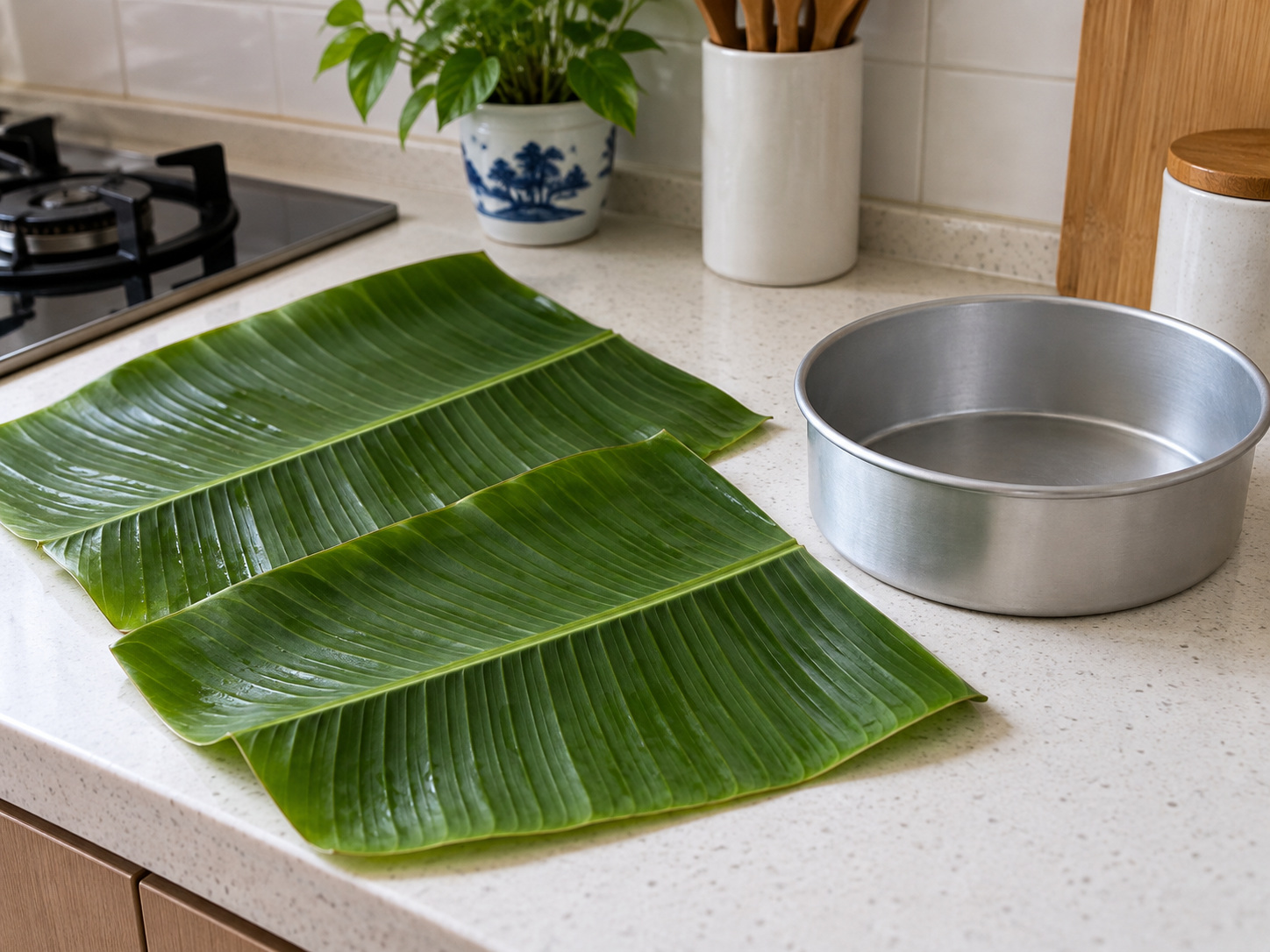 菲律賓椰香米糕 Bibingka — 洗擦香蕉葉