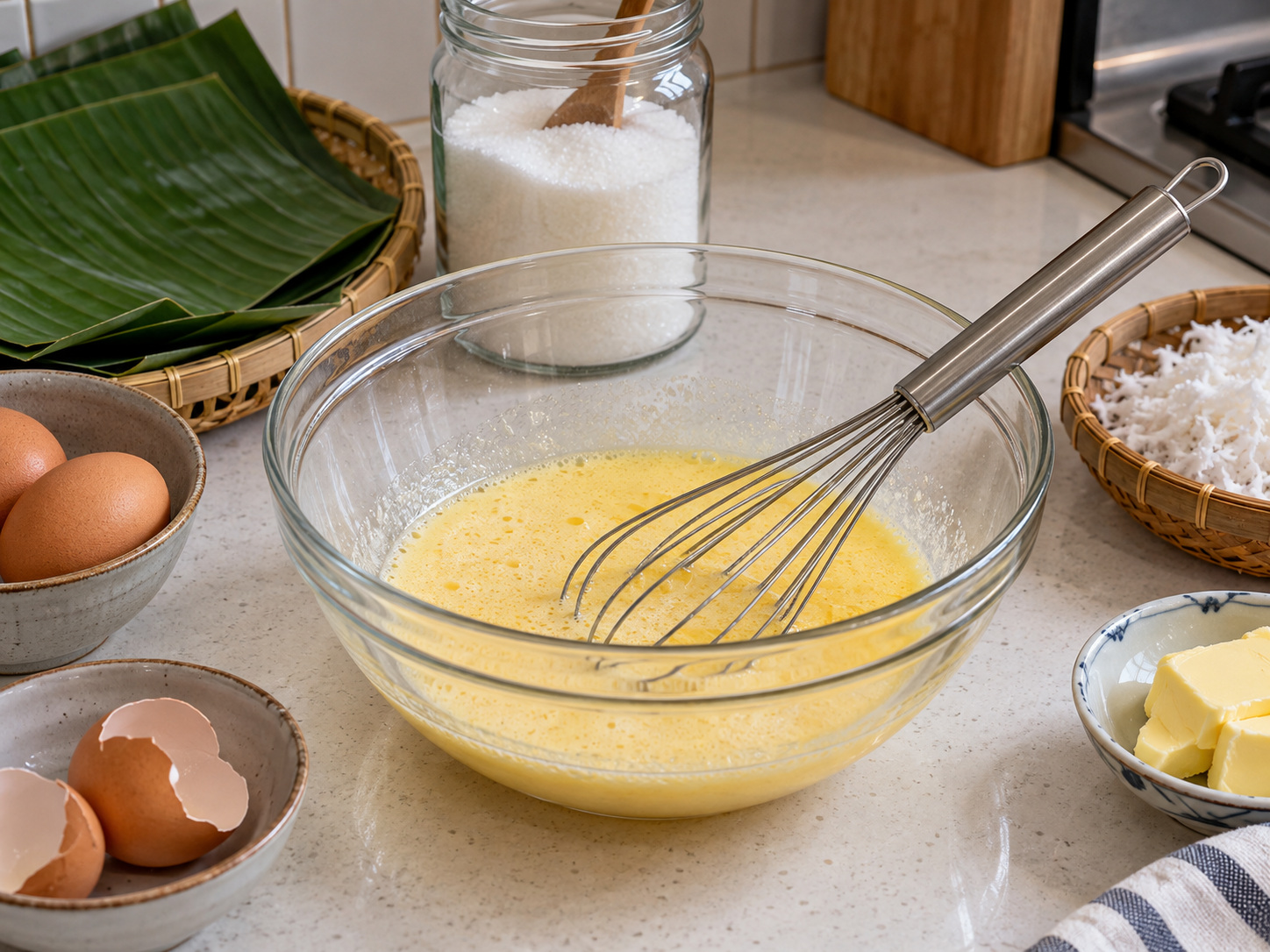 菲律賓椰香米糕 Bibingka — 打勻蛋糖